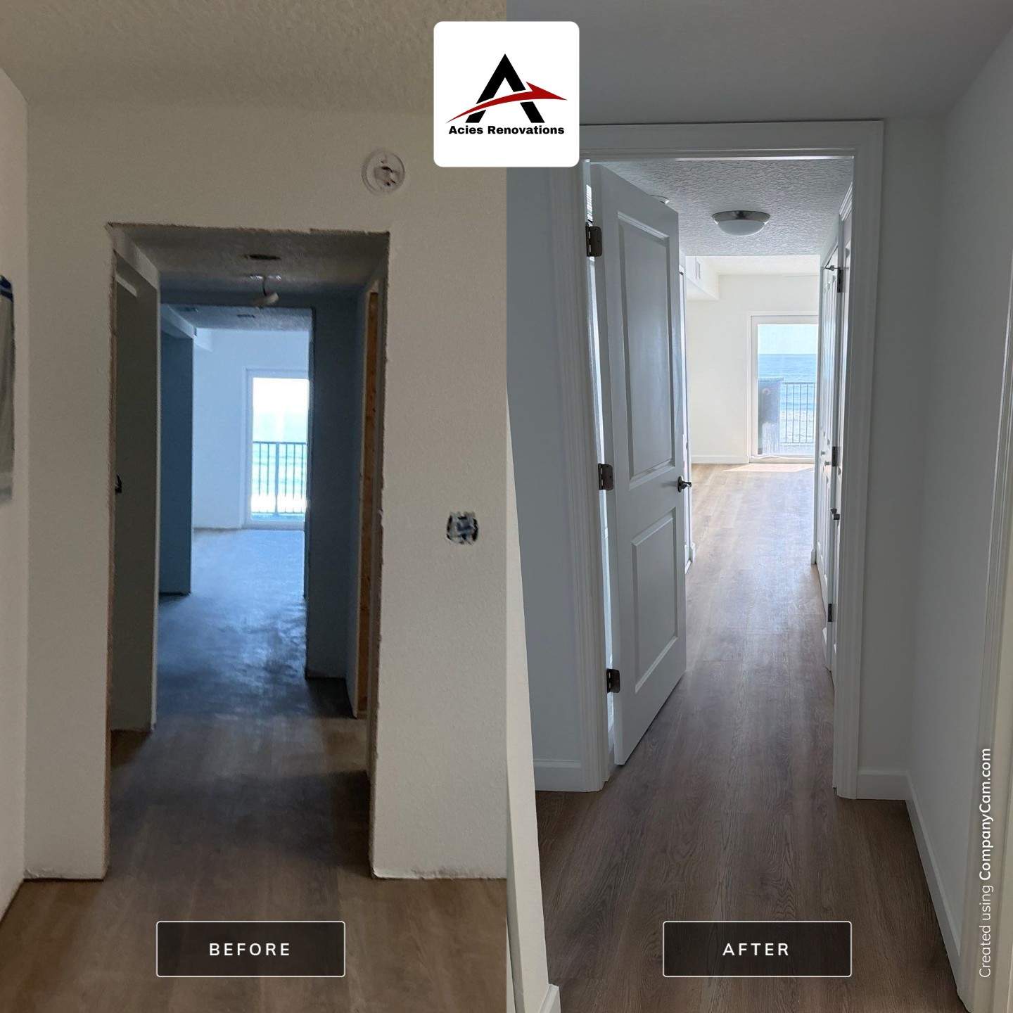 Full Condominium Remodel Featuring Aubrey Oak Flooring In Daytona Beach by Acies Renovations