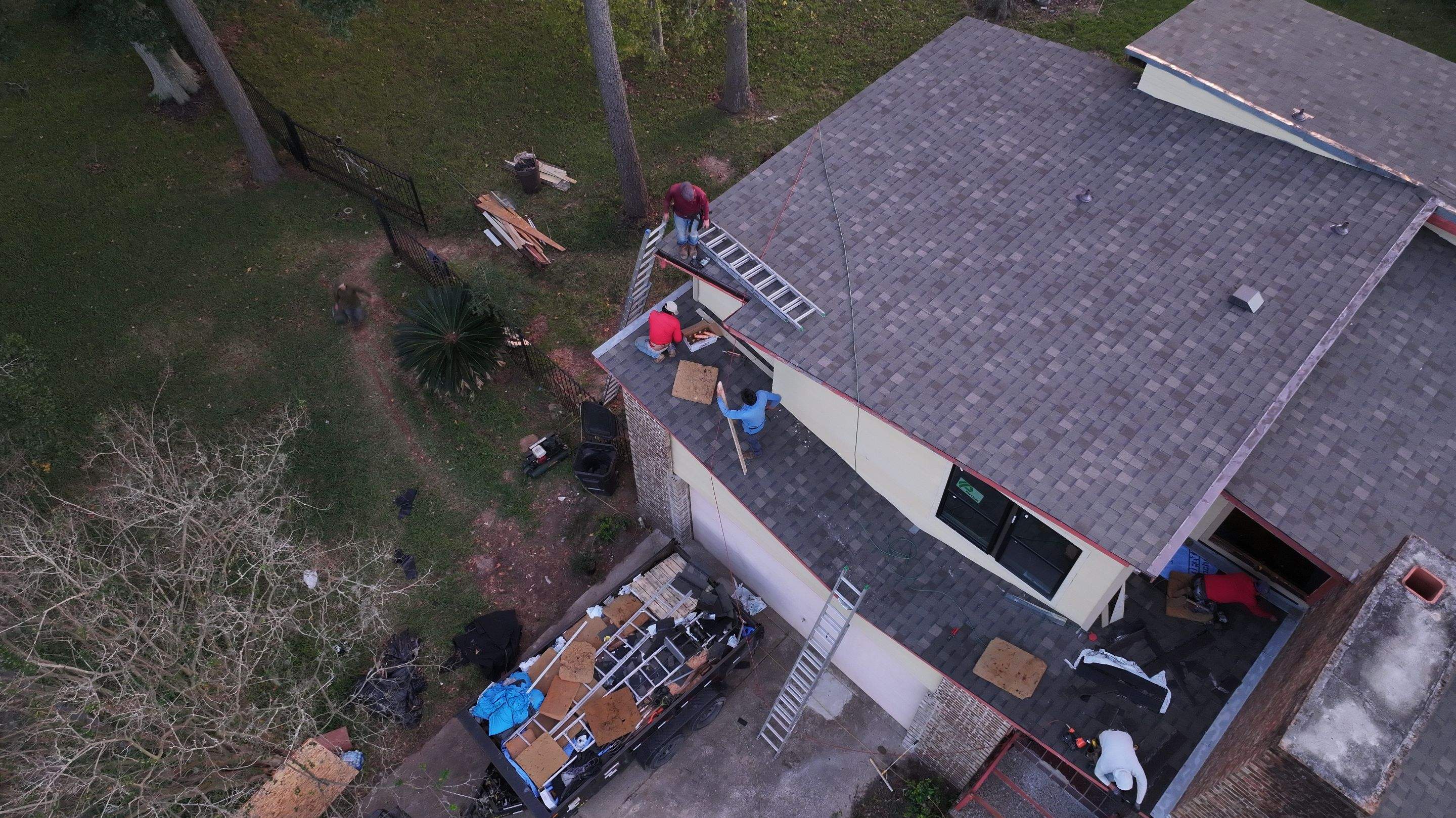 Roof Replacement with Chimney Flashing Detail — Houston, TX by PL Roofing & SB Roofing, LLC.