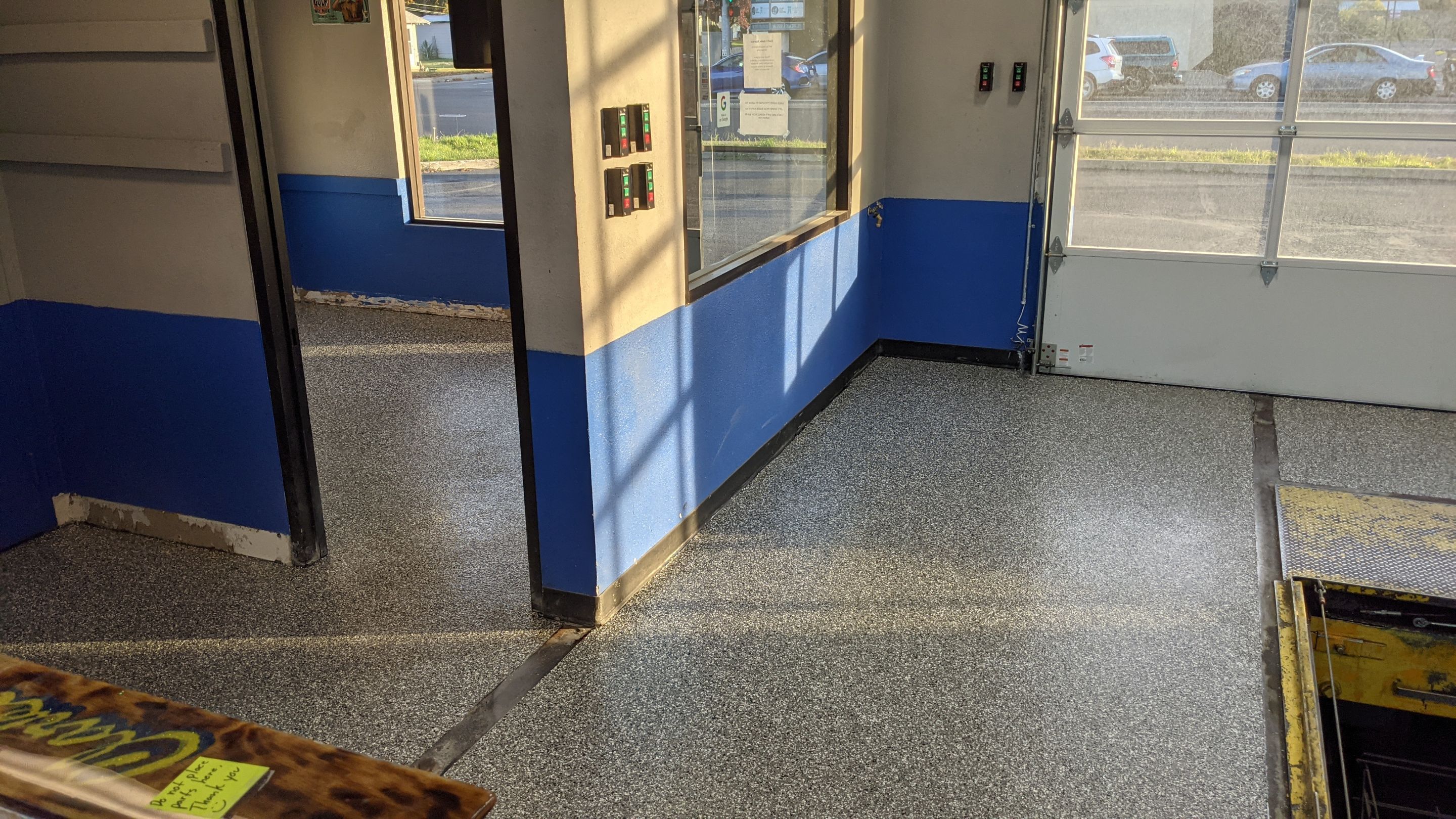 Commercial Floor Transformation using Slate Stone by Croc Coatings, LLC