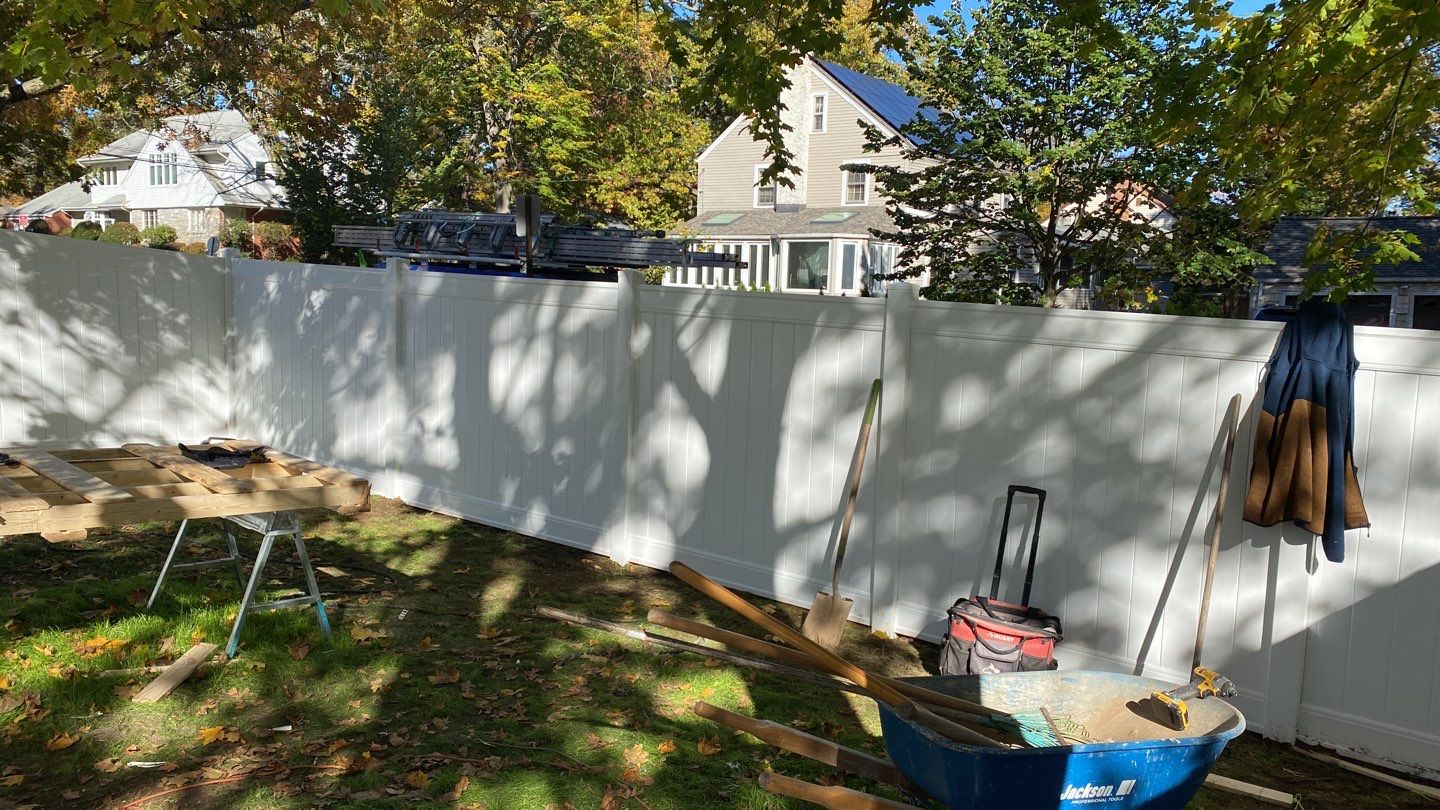 Fence Installation using Vinyl Fence  by A Plus Exterior