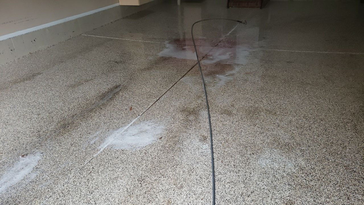 patio cleaning using cleaner by Power Wash Masters LLC