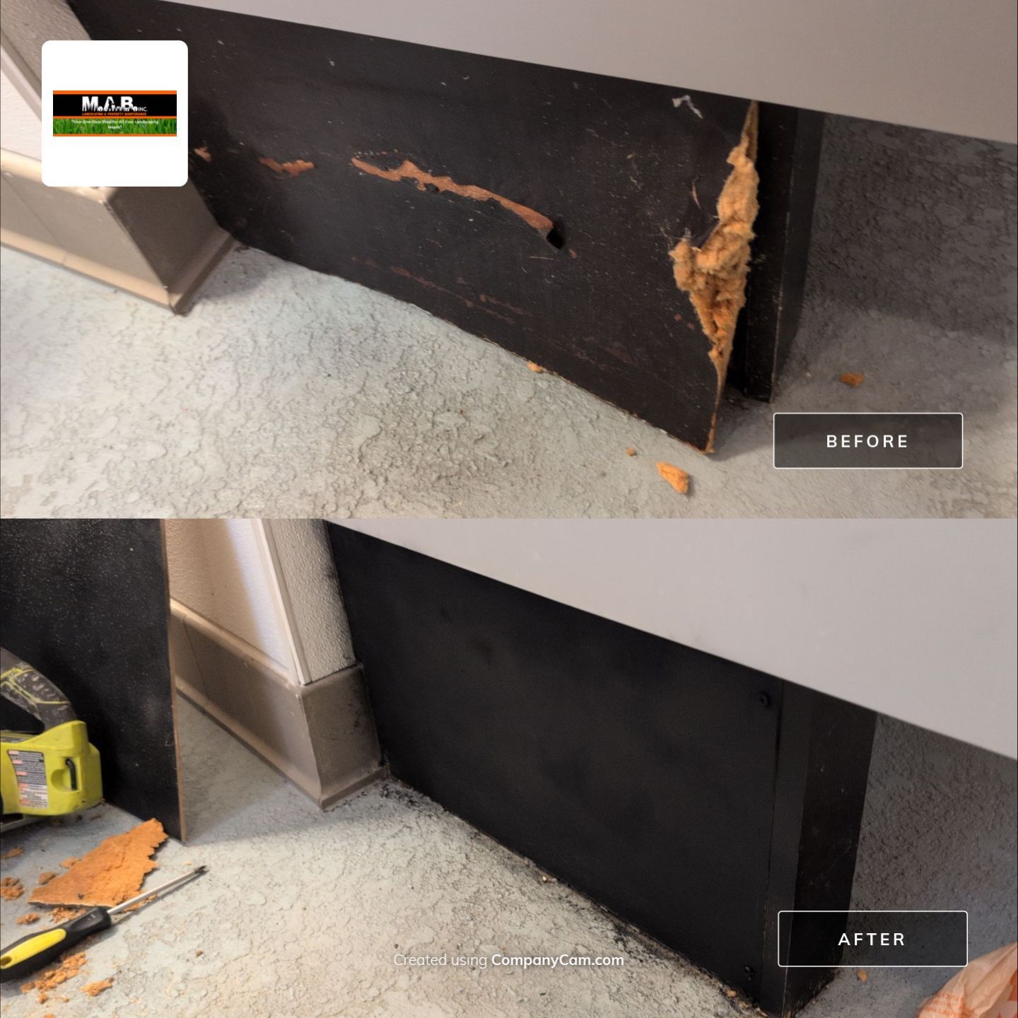 Restroom Counter Panel Repair by
M.A.B. Landscaping & Property Maintenance