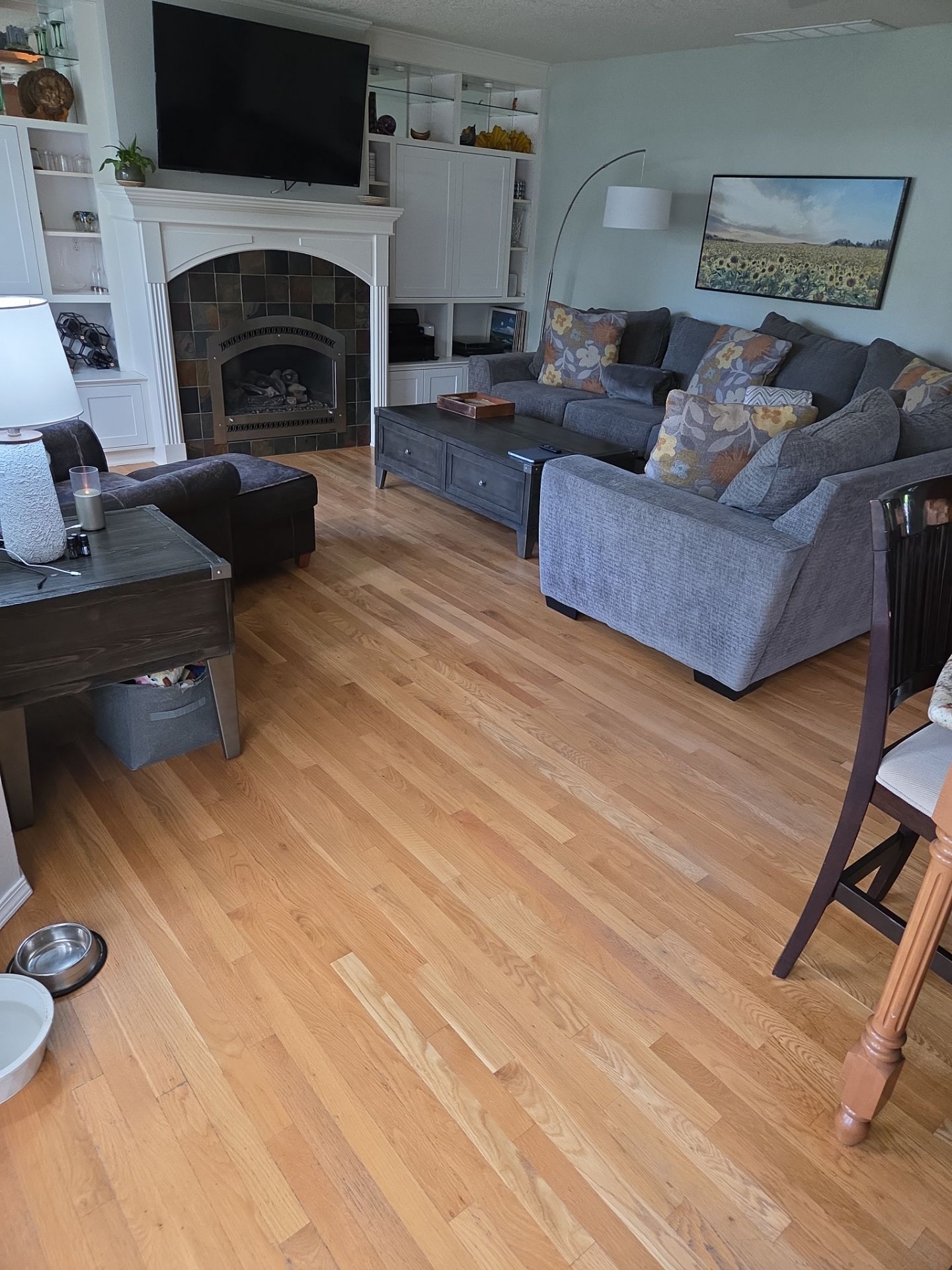 Natural Oak Hardwood Flooring Refinish in Milwaukie by American Made Construction