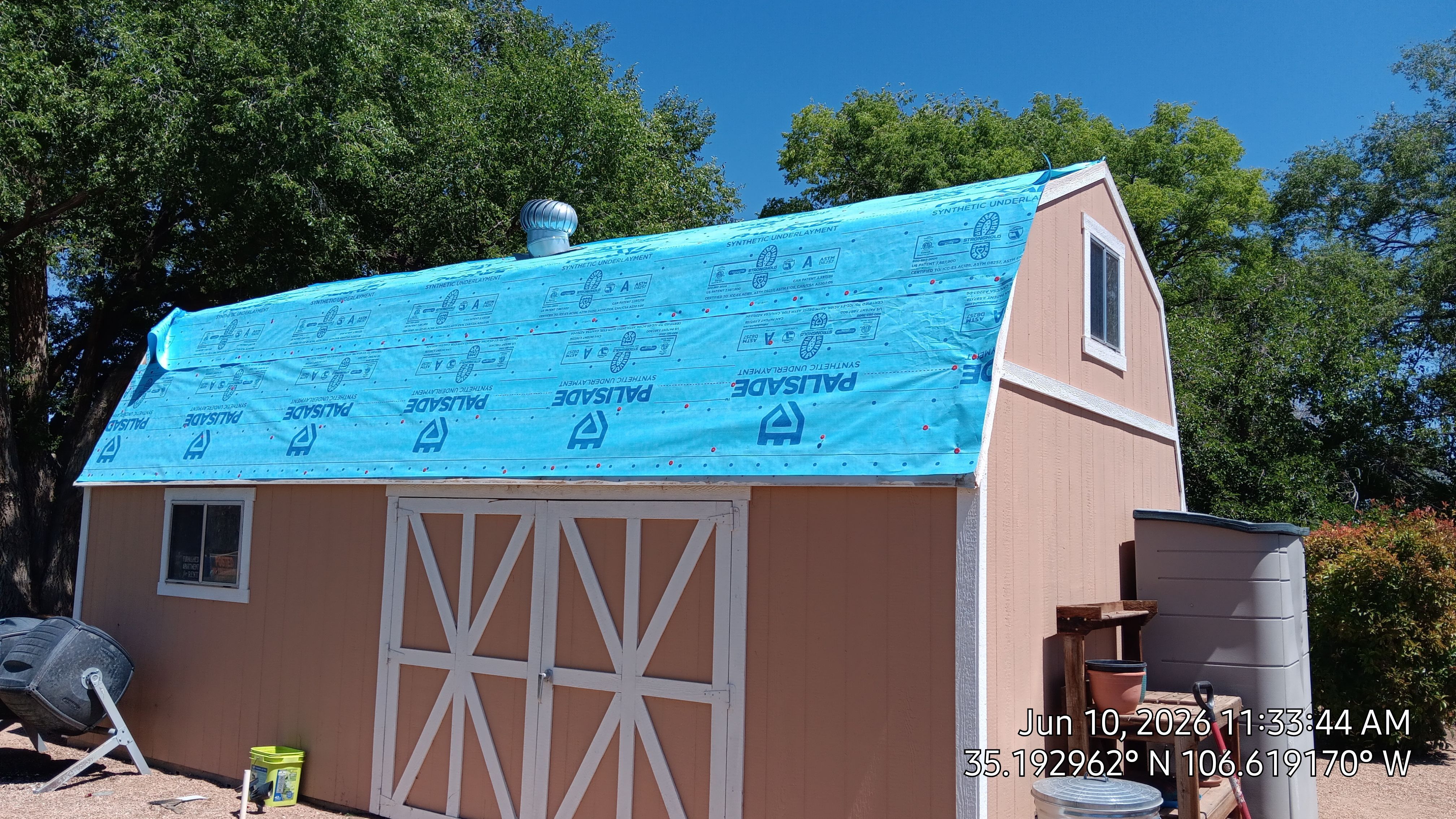 Hawaiian Blue metal Shed roof makeover in the North Valley by Doyle Roof Masters Inc