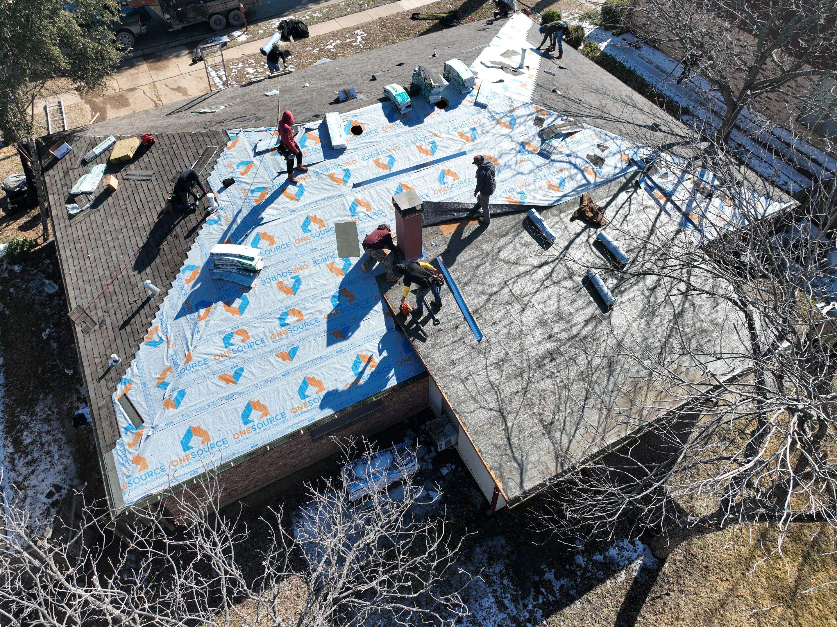 Residential Roofing Installation using Malarkey Highlander Natural Wood by OneSource Roofing and Restoration