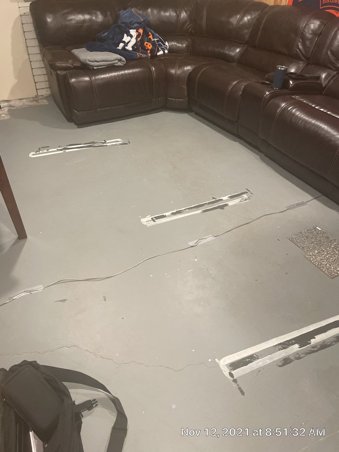 Basement Croc Floor Transformation using Pebble Beach by Croc Coatings, LLC