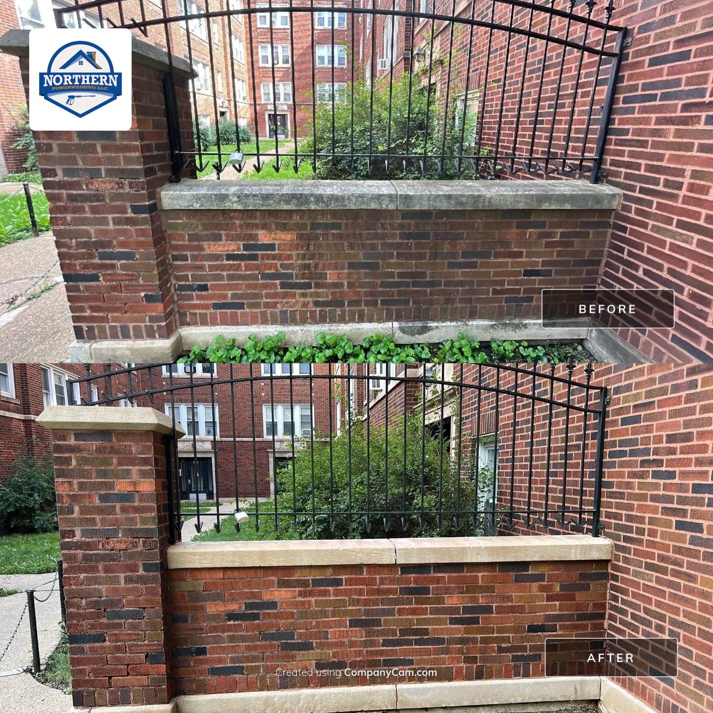 natural stone using Algaecide, soft wash soap by Northern Power Washing LLC.