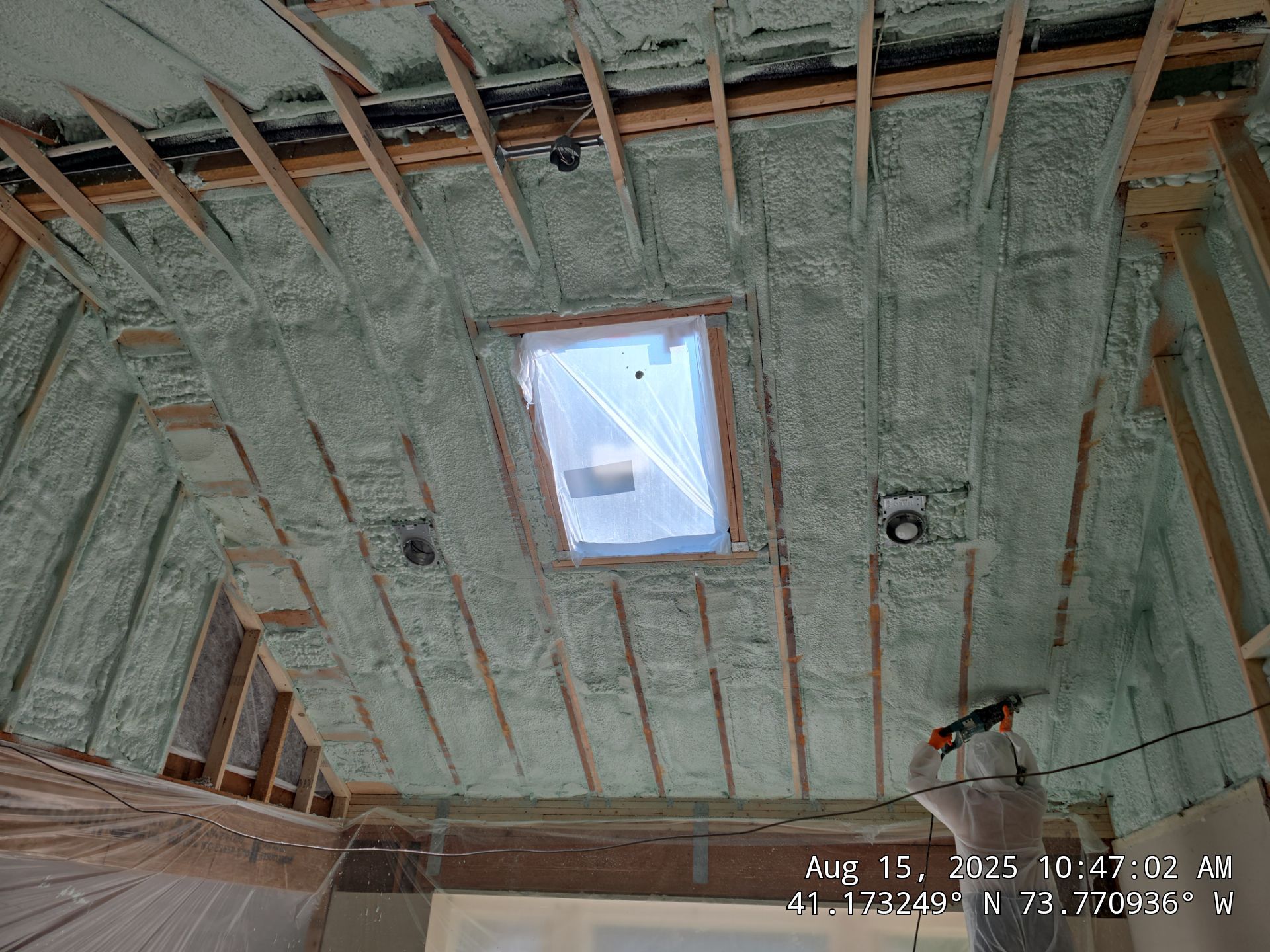 Cathedral Ceiling using Closed Cell Spray Foam by NYS Foam & Energy