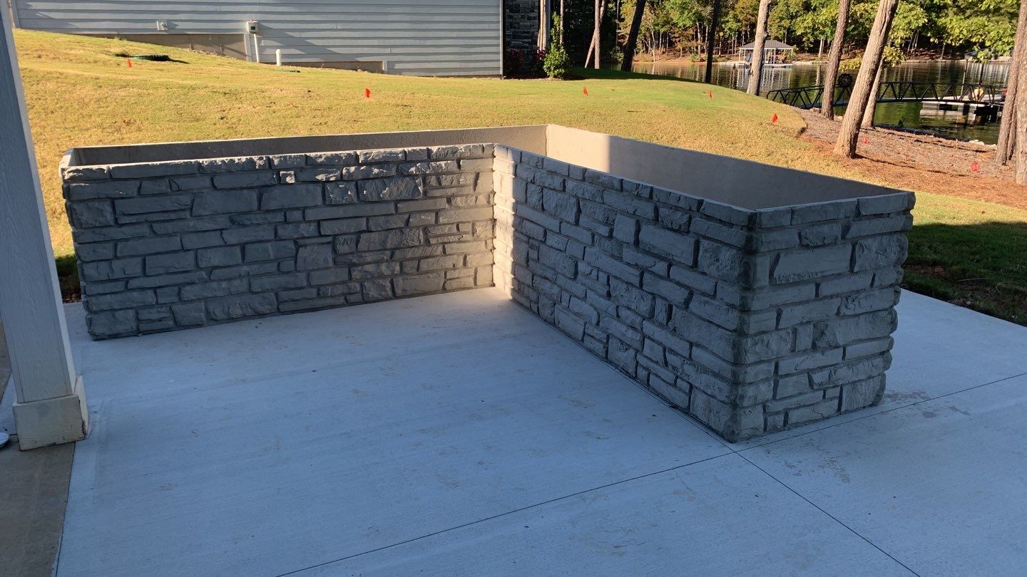 Outdoor Kitchen on Lake Keowee by Xtreme Concrete Services