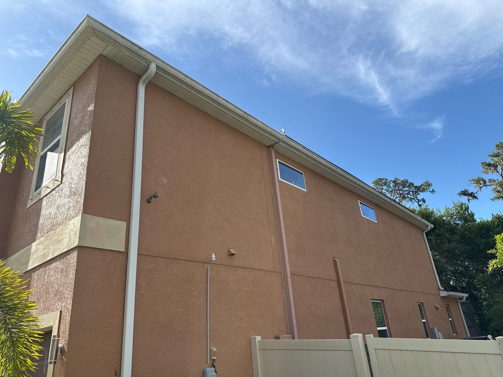 Full Exterior Cleaning – Two-Story House, Gutters, and Fence in Old Mill Preserve, Palmetto, FL by Sunshine AquaWash