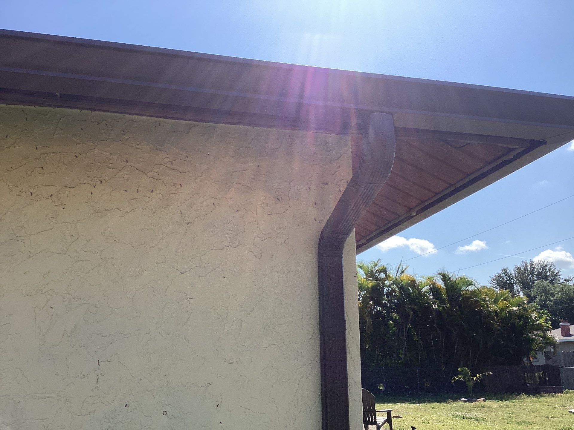Musket Brown Seamless Gutters using 6 Inch Seamless Gutters in Cape Coral FL by Gutter Professors