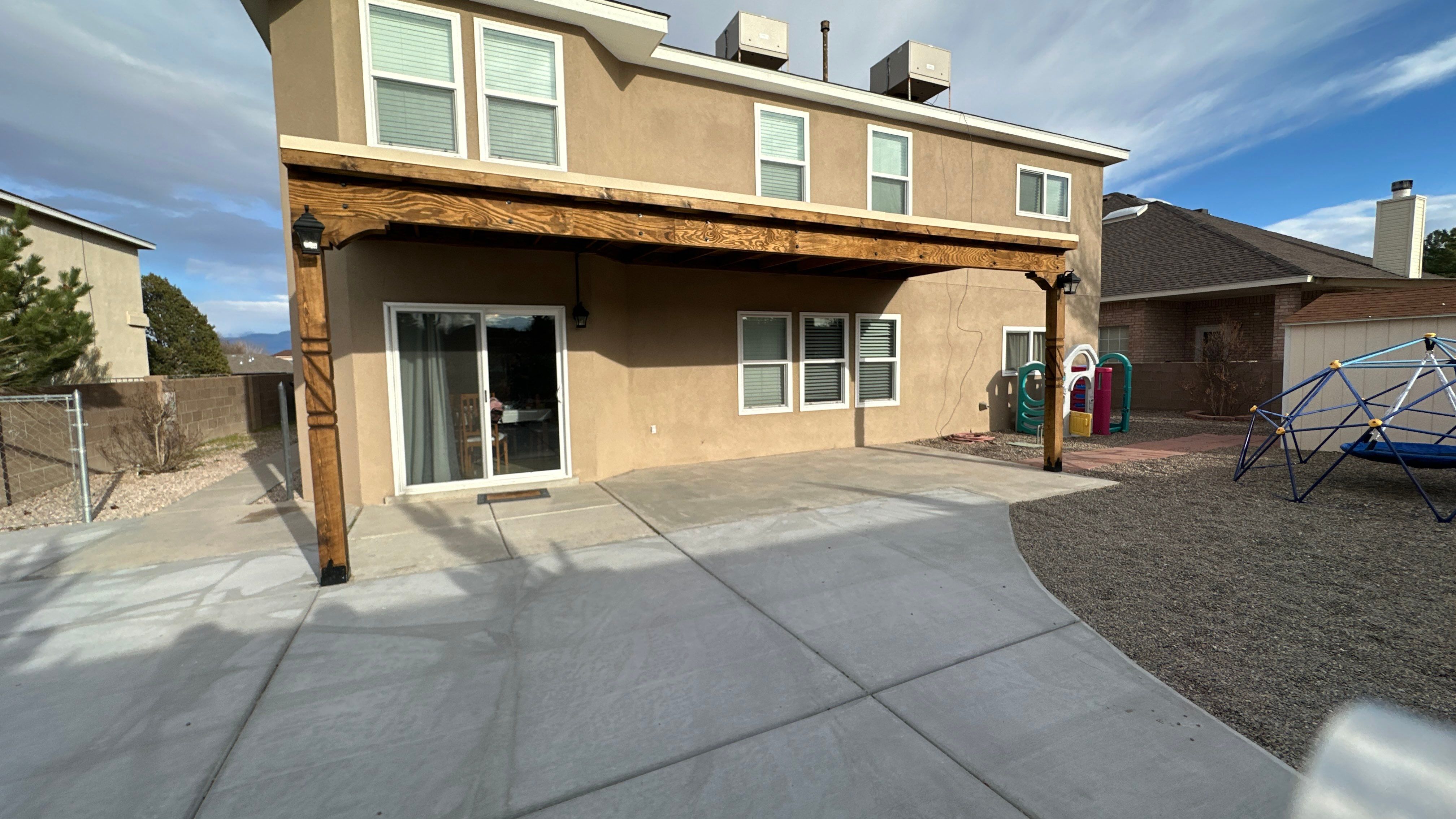 Patio Cover using Carved Douglas Fur by Rio Grande Building & Storage