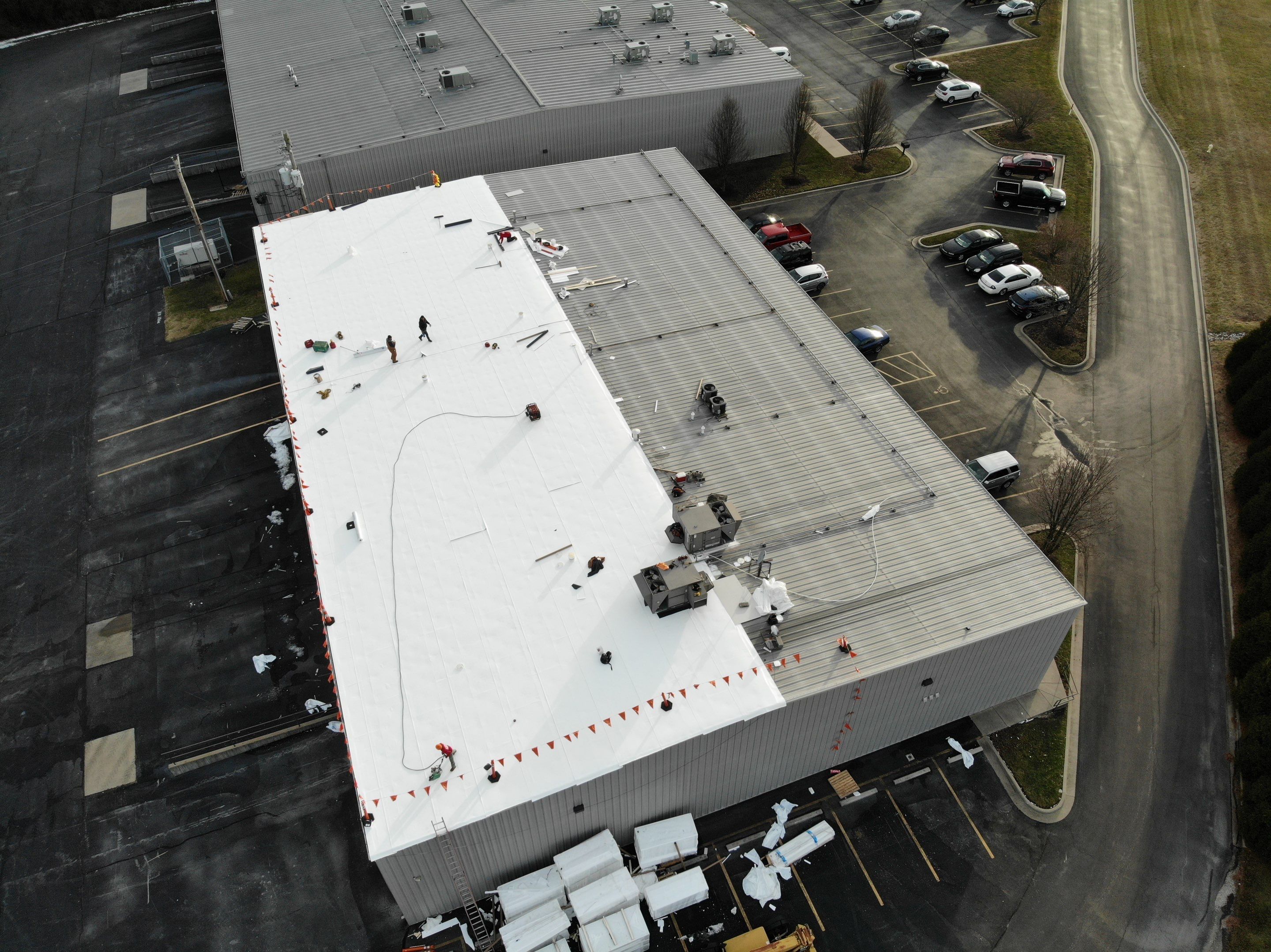 Commercial Flat Roof Install - IB PVC Membrane by Titan Commercial & Residential Roofing 