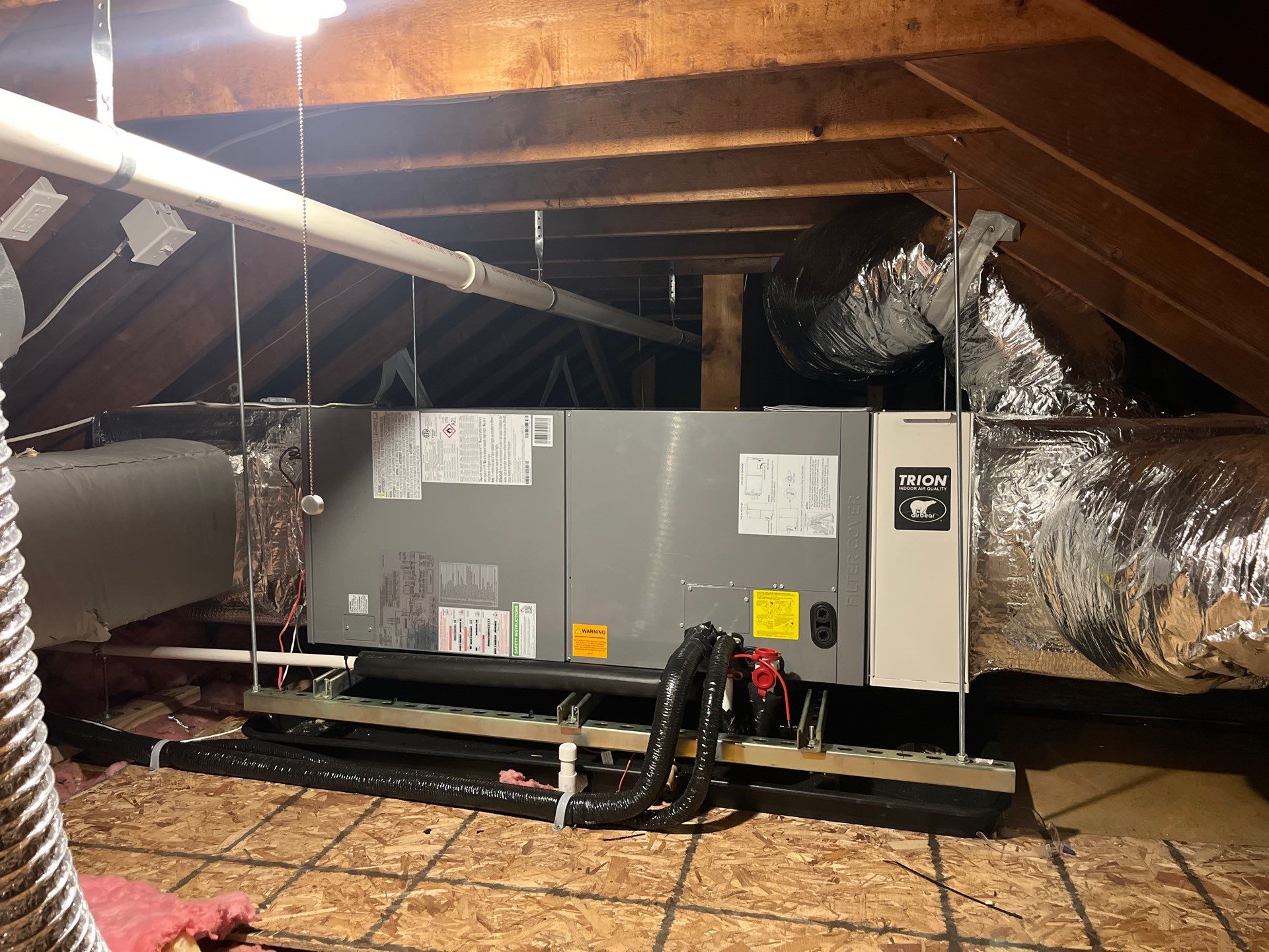 Bryant Central Heat Pump and Attic Air Handler Installation in Portsmouth by Ocean State Air Solutions