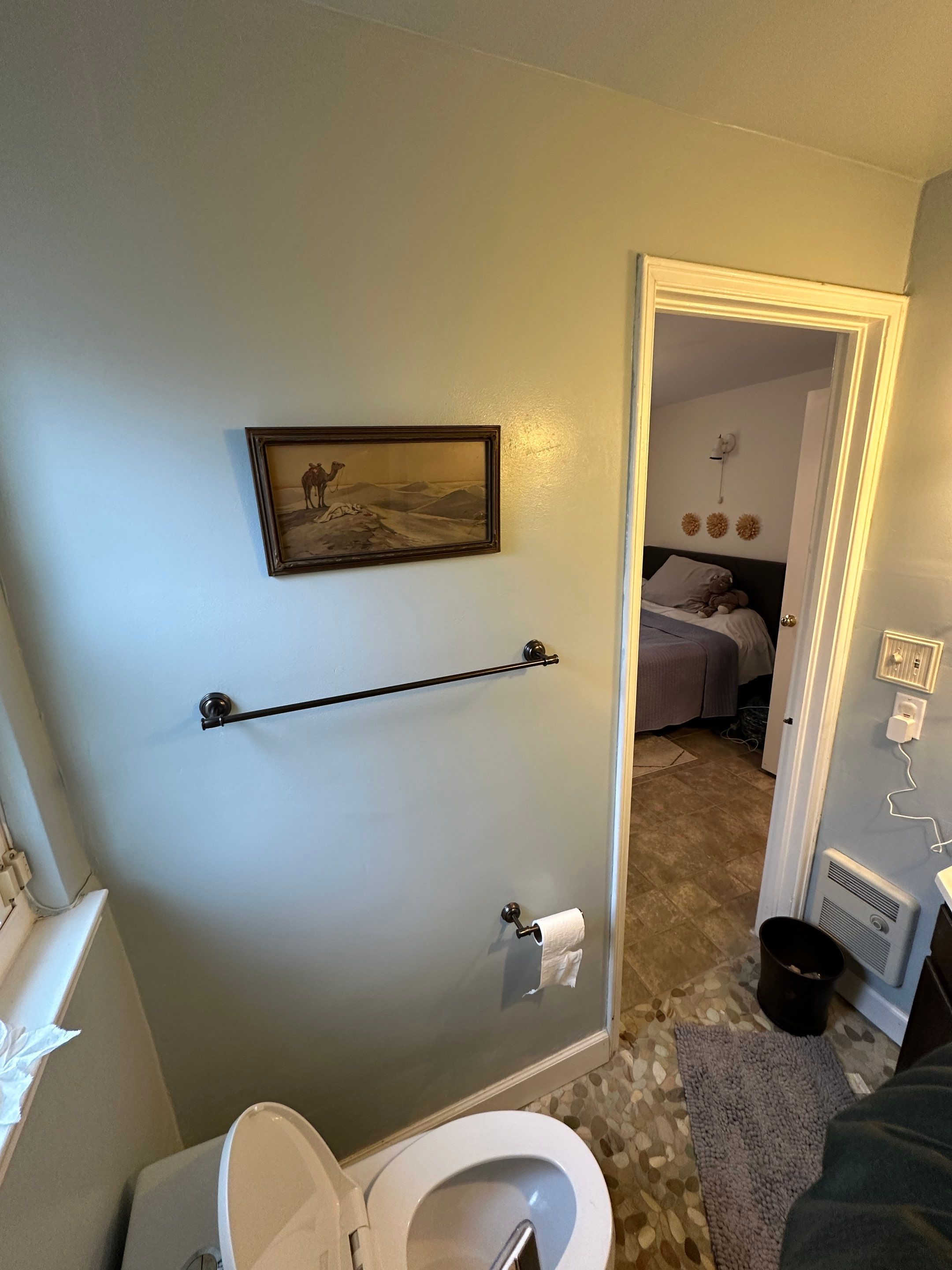 Bathroom-drywall repair and repaint by Herrera’s Bay Area Painting inc.