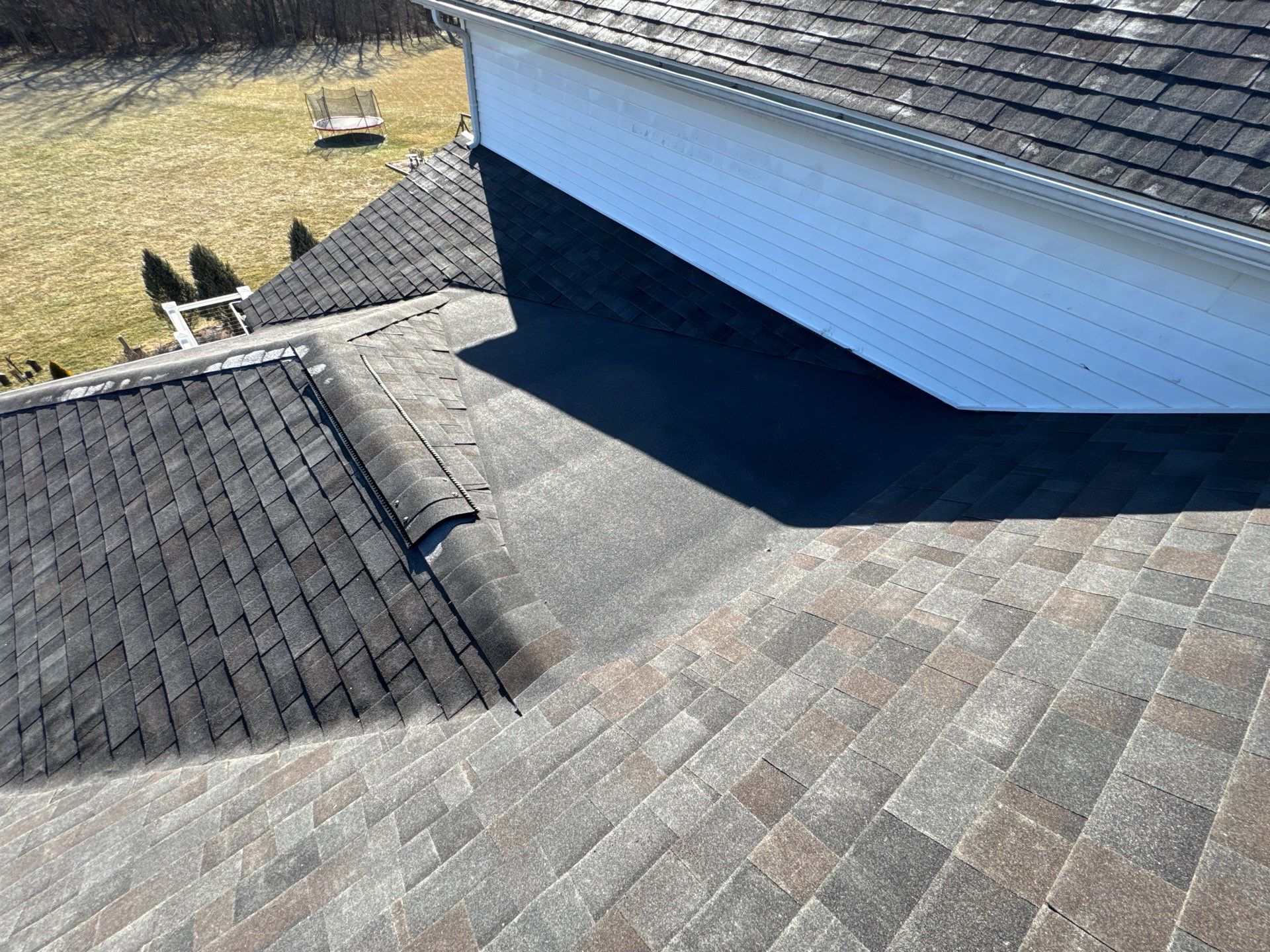 Residential Roofing Installation using Malarkey Vista AR Shingles (Black Oak) by Koontz Construction