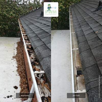 Gutter Cleaning using cleaner