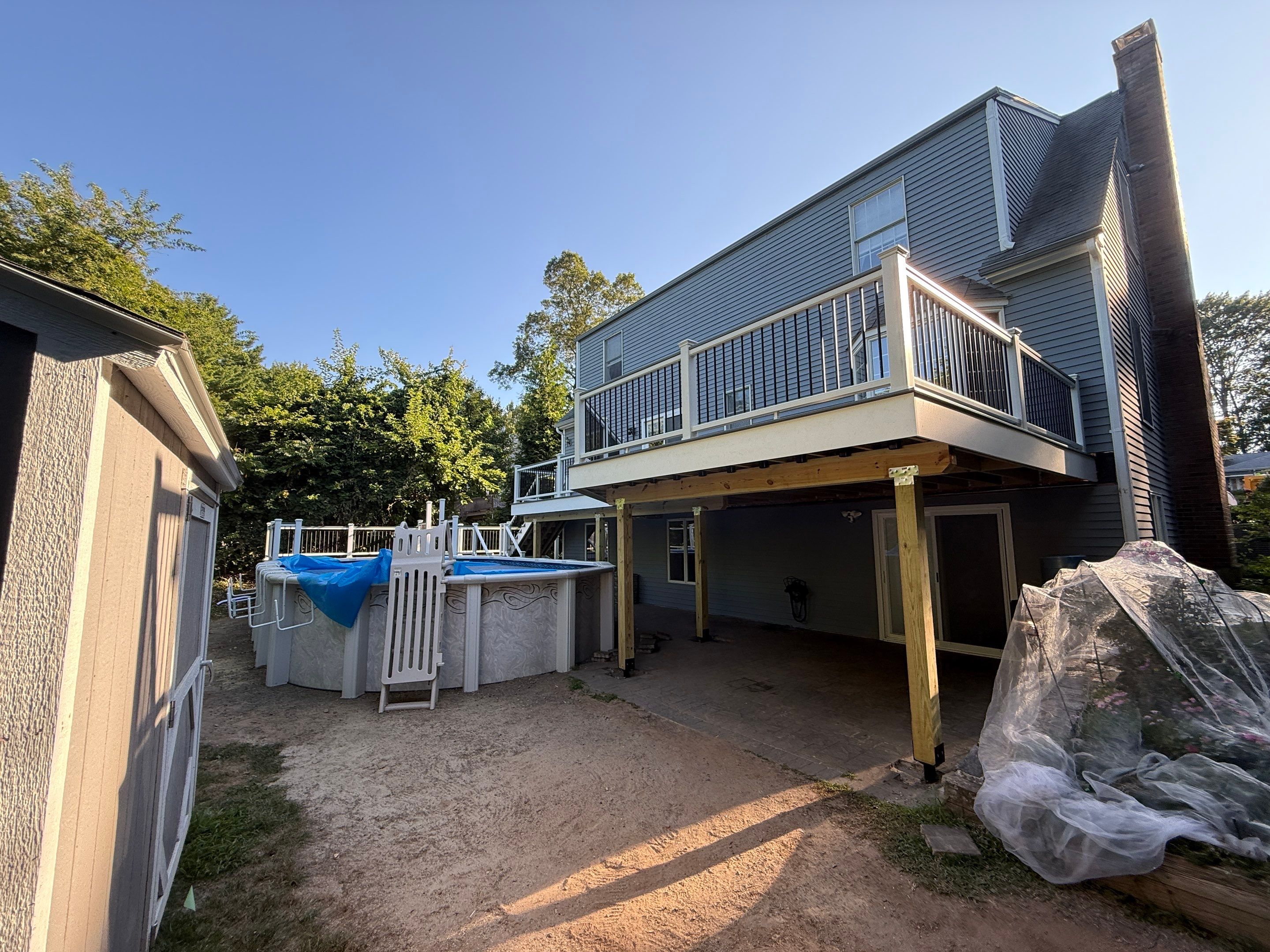 Complete replacement of original deck and addition of new pool deck by DiGiorgi Roofing and Siding Inc
