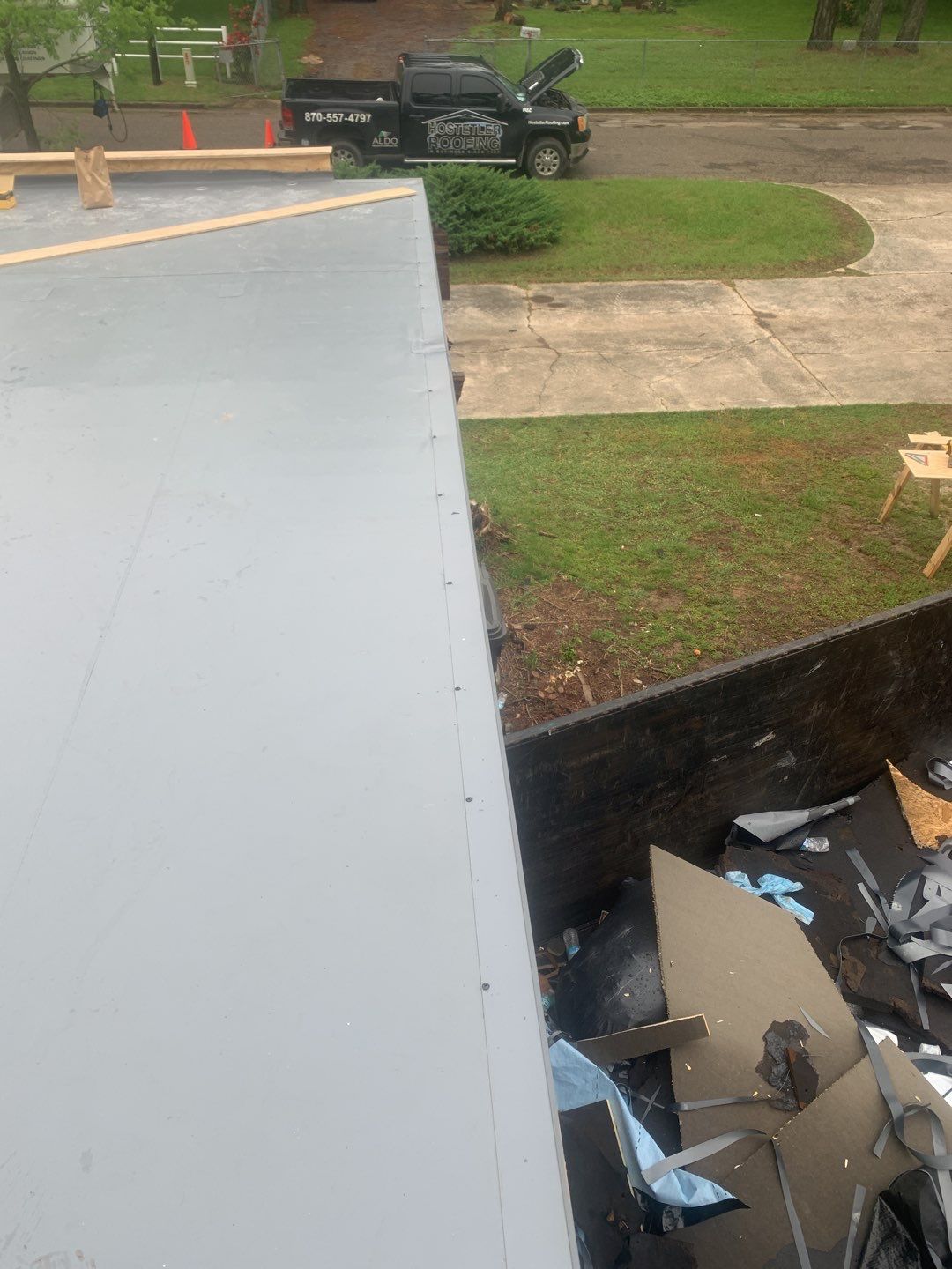 Commercial Roofing Installation using 50 mil PVC by Hostetler Roofing