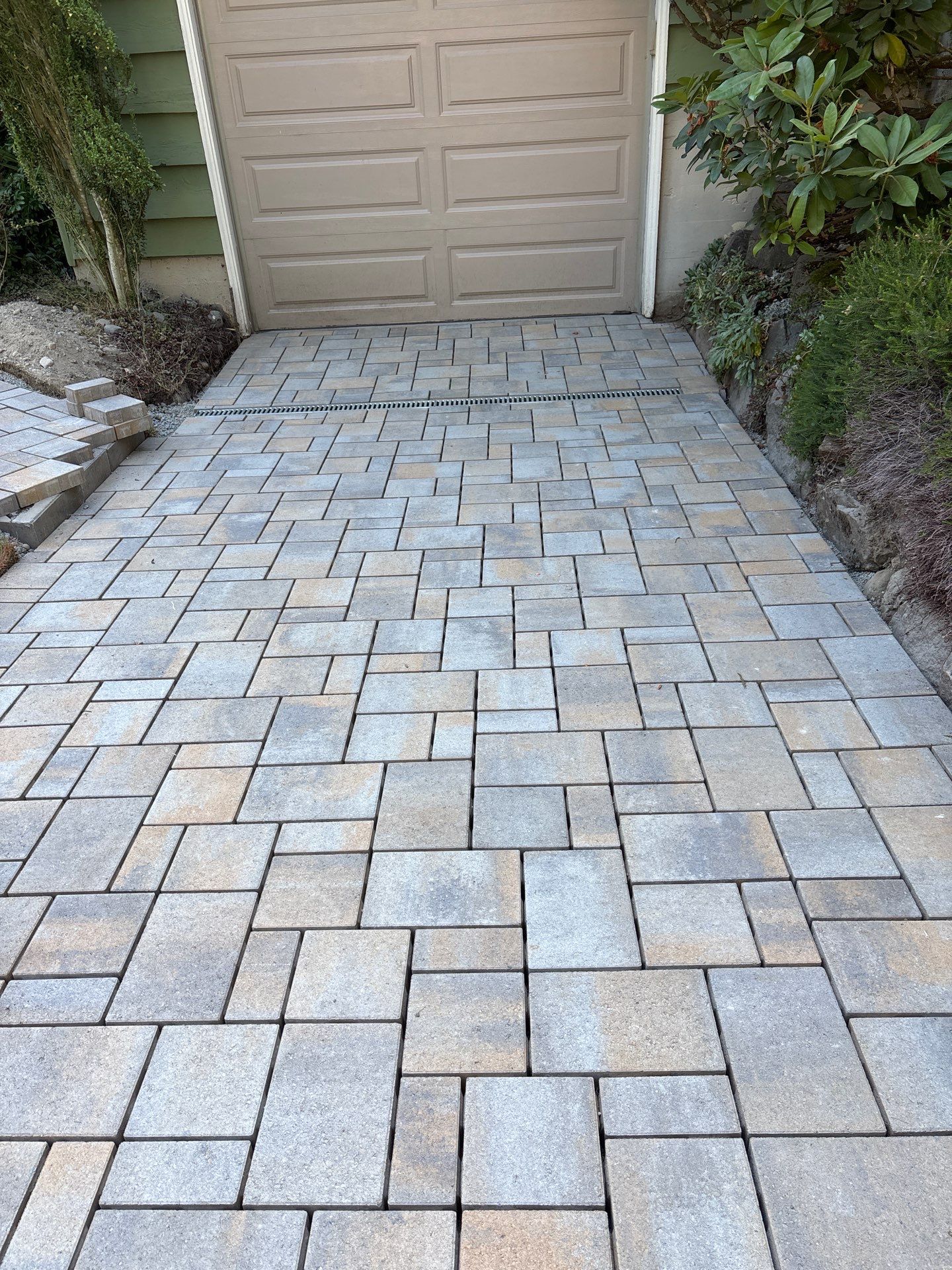Pavers Driveway & Walkway with Concrete Lip | Seattle  by Jireh Asphalt & Concrete Inc 
