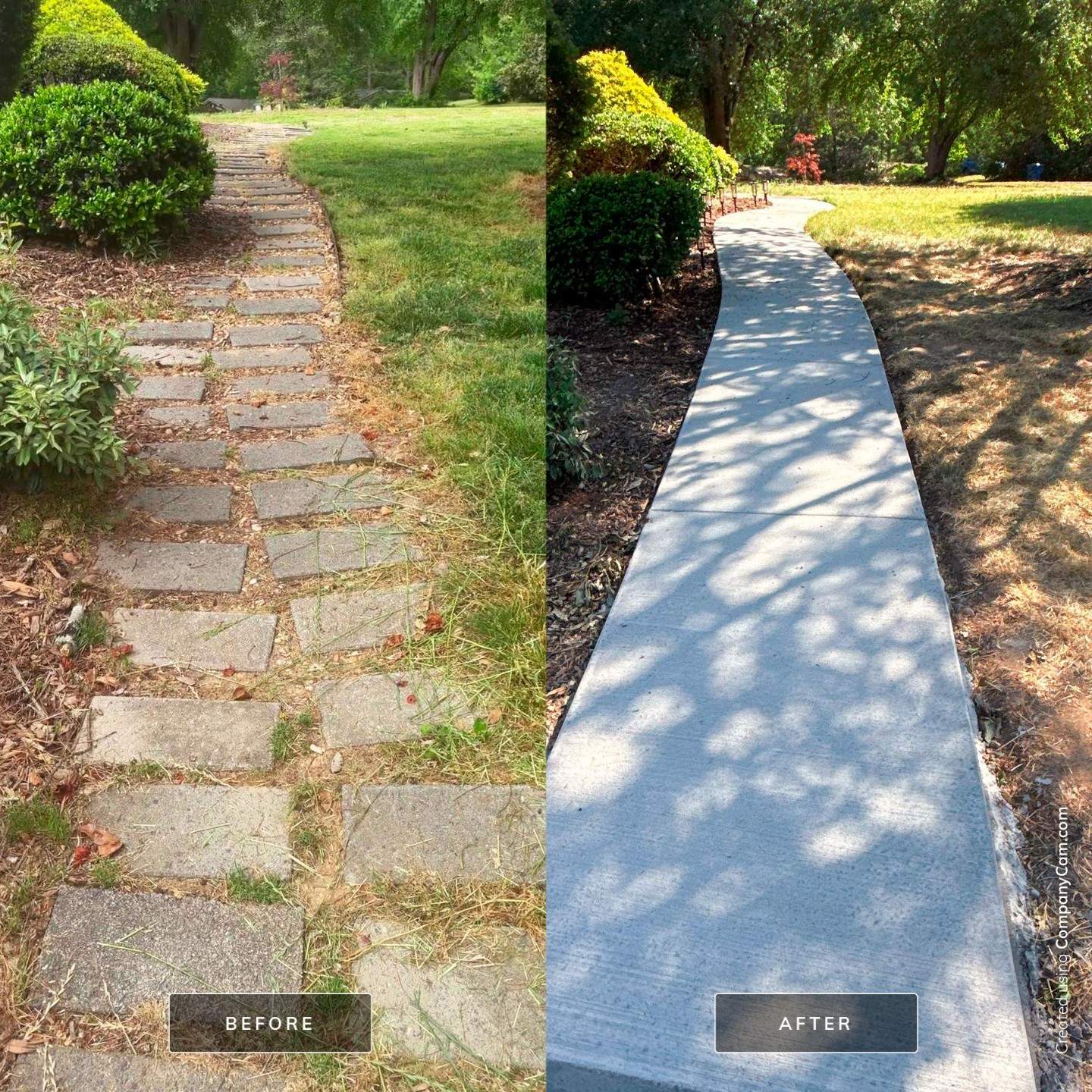 Concrete transformation in Durham by Martinez Brother’s Nc Landscaping Inc
