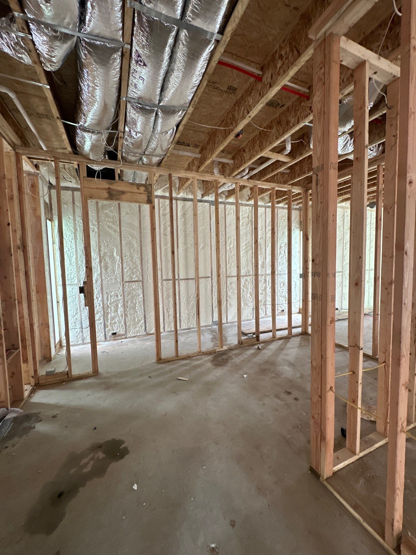 Open cell spray foam job completed at this beautiful custom home in Dallas TX by Apex Insulation Solutions