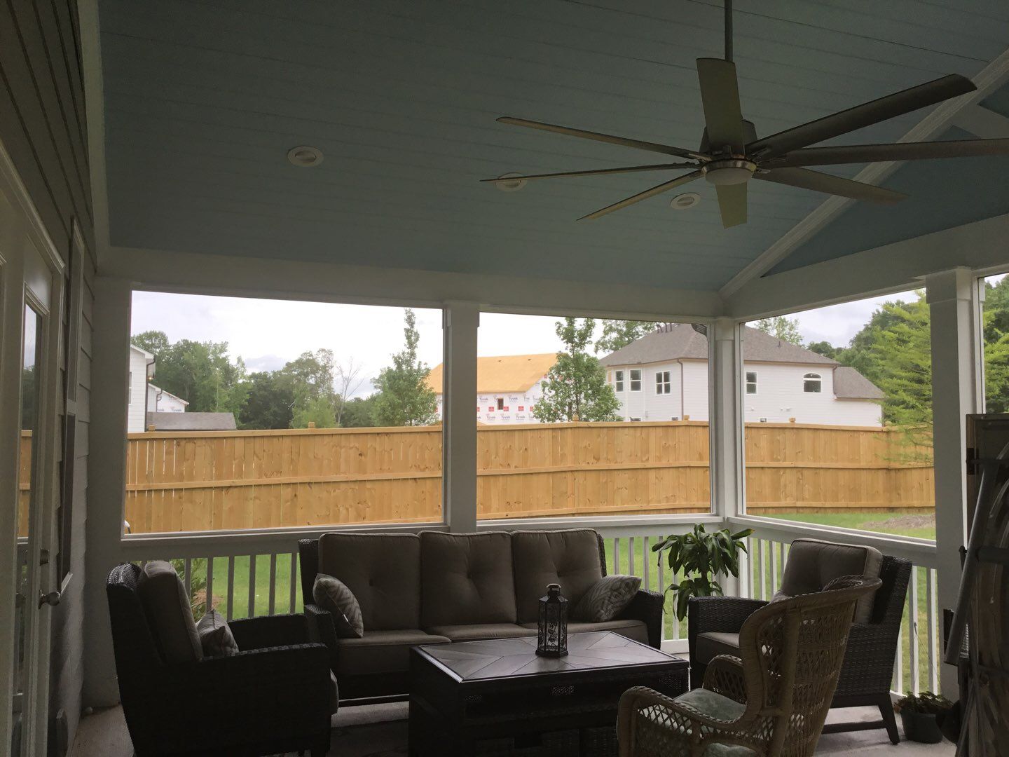 Screened Porch Addition With Gabled Roof and Tongue and Groove Ceiling by Swift Home Renovations