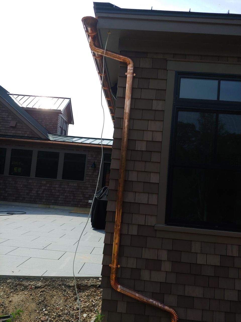Gutter Installation using 6" Half Round Copper Gutter in Bourne by Gutter Pro Enterprises