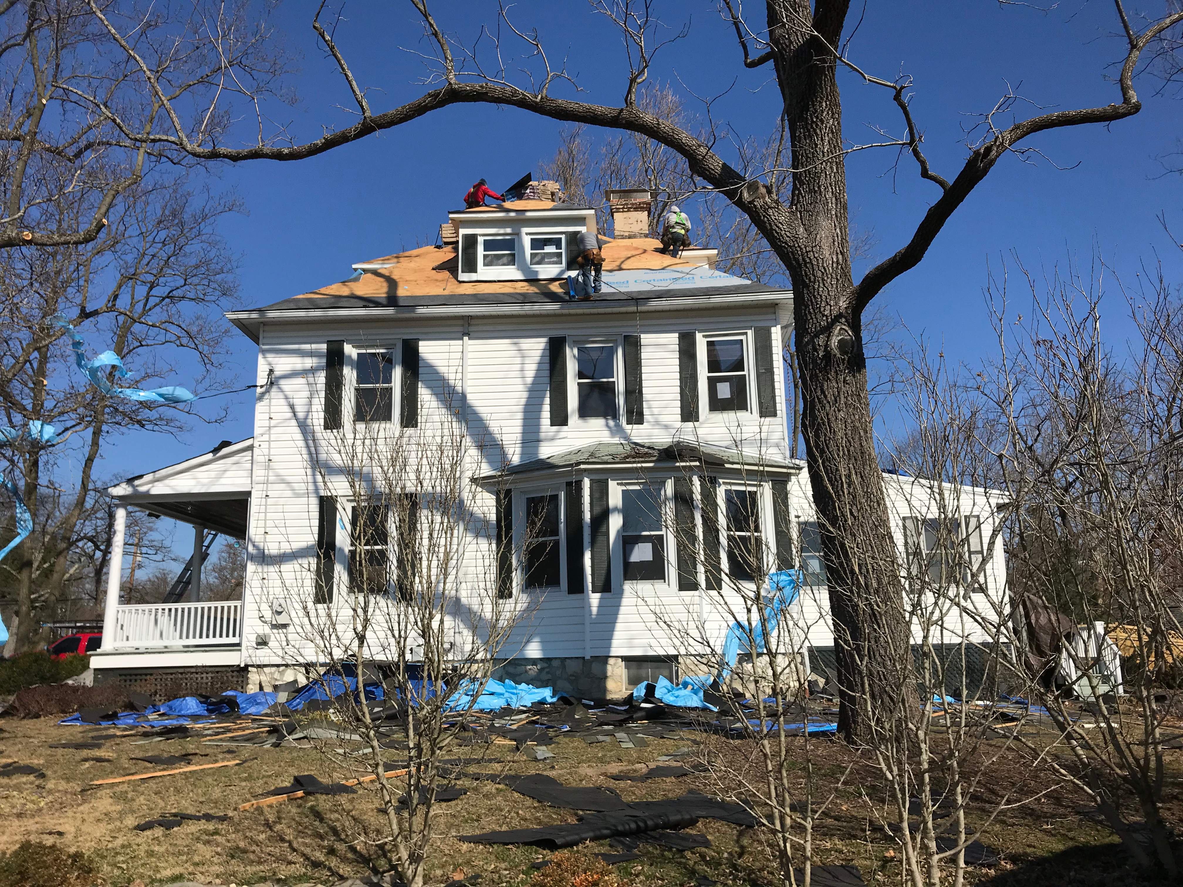 Residential Roofing Installation using Max Def Pewterwood by Alpha Design Services