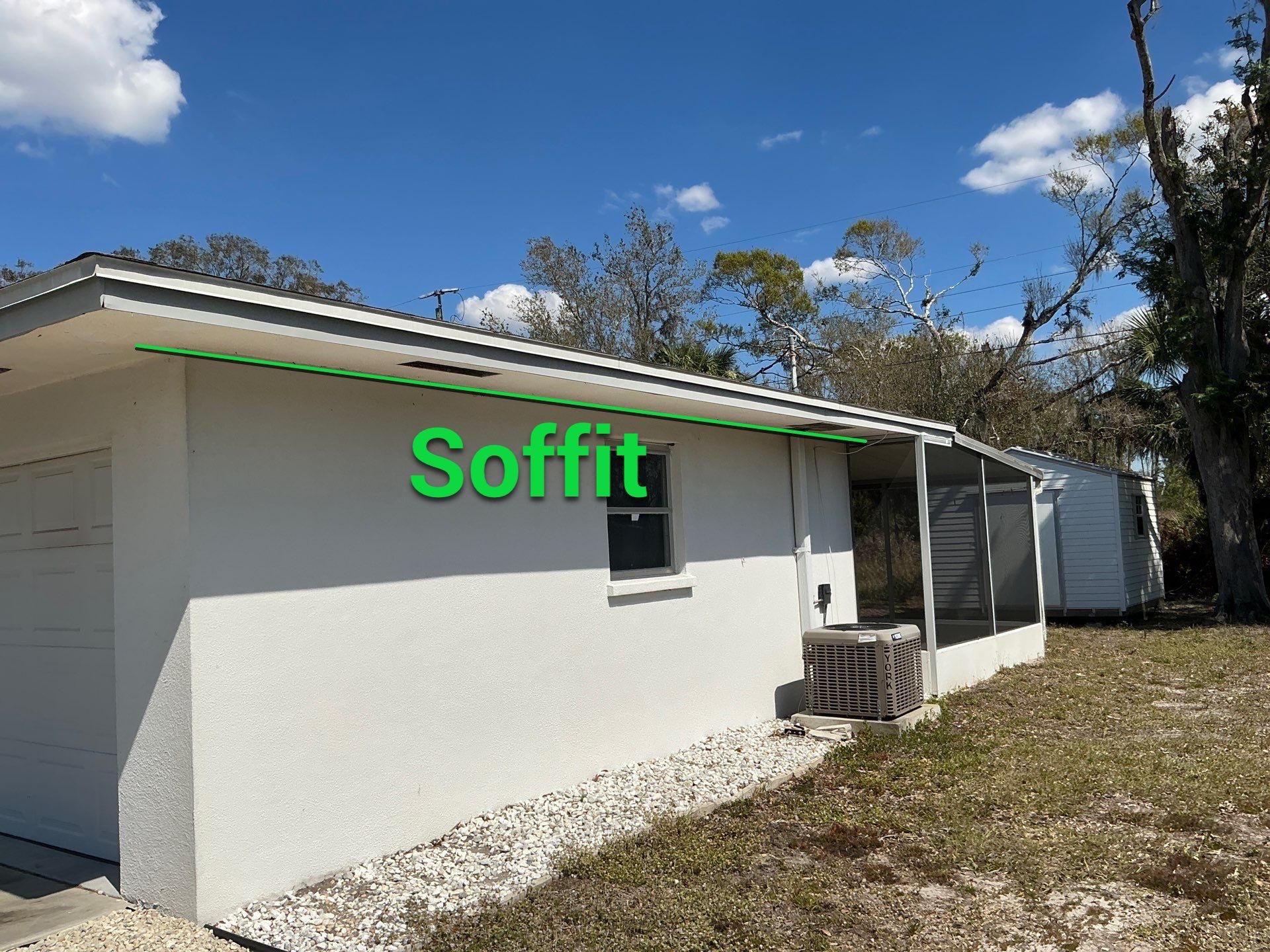 Soffit and Fascia Installation using White Soffit in Sarasota Fl by Gutter Professors