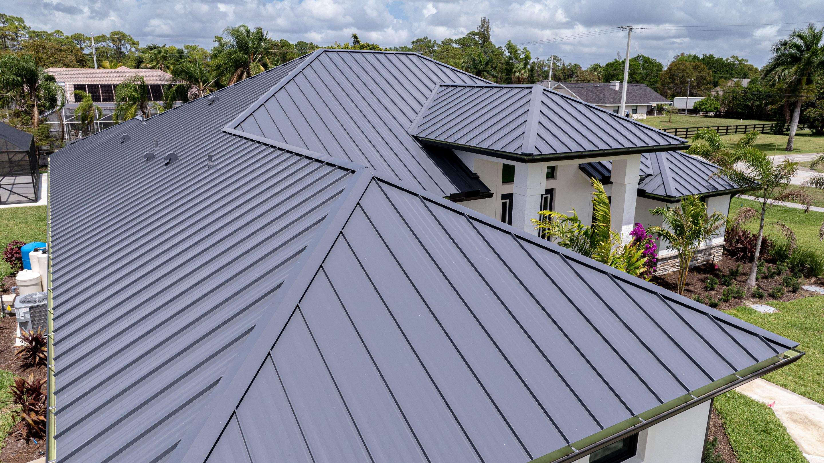 24ga 1.5 Mechanical Seam Charcoal Gray  by Total Roofing System The Metal Roof Experts