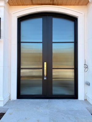 Custom Arched Entry Door Installation and Finishing in Southlake