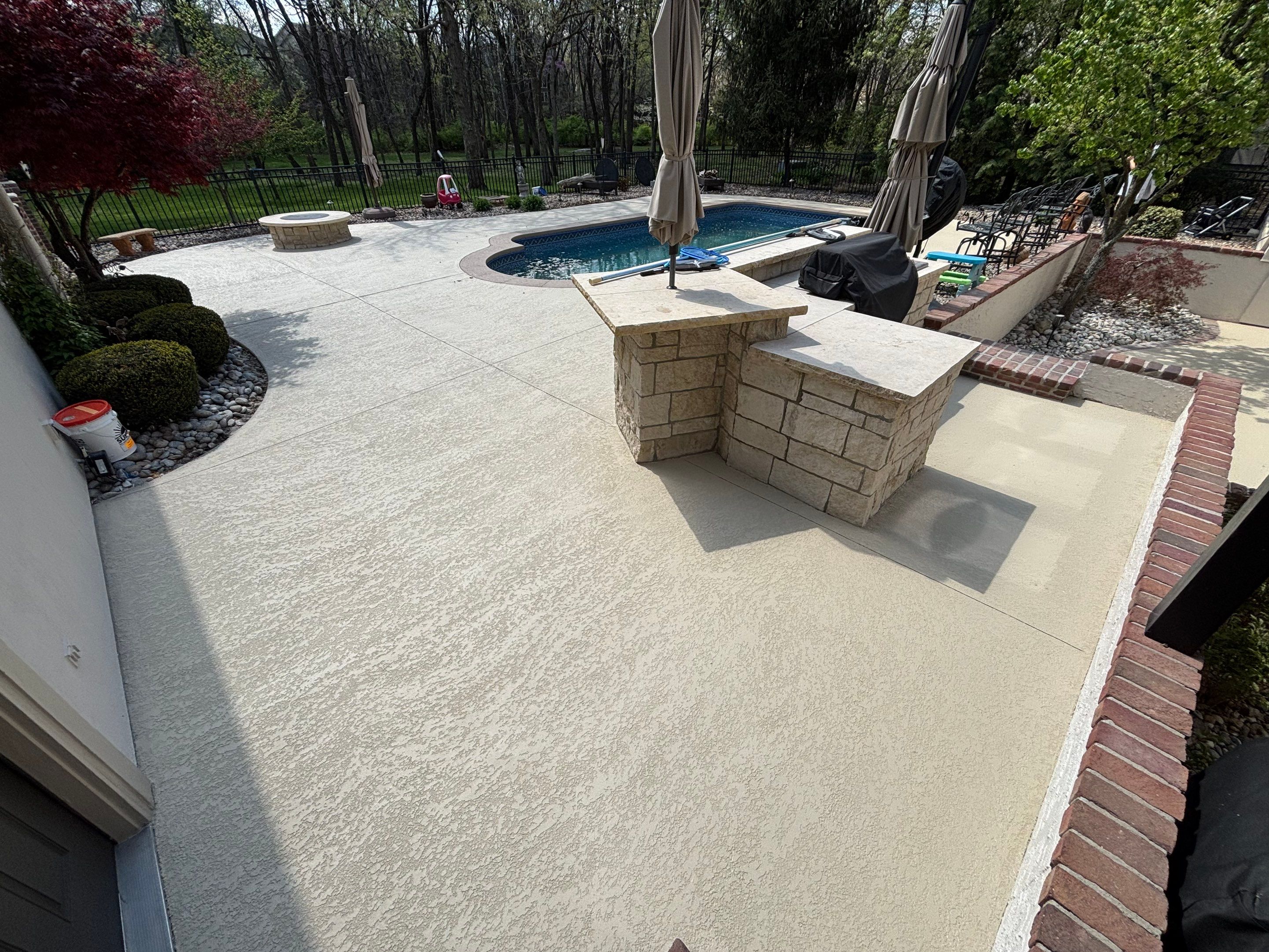 Pool Deck & Patio Resurface - Overland Park, KS by Big Red Decorative Concrete, LLC