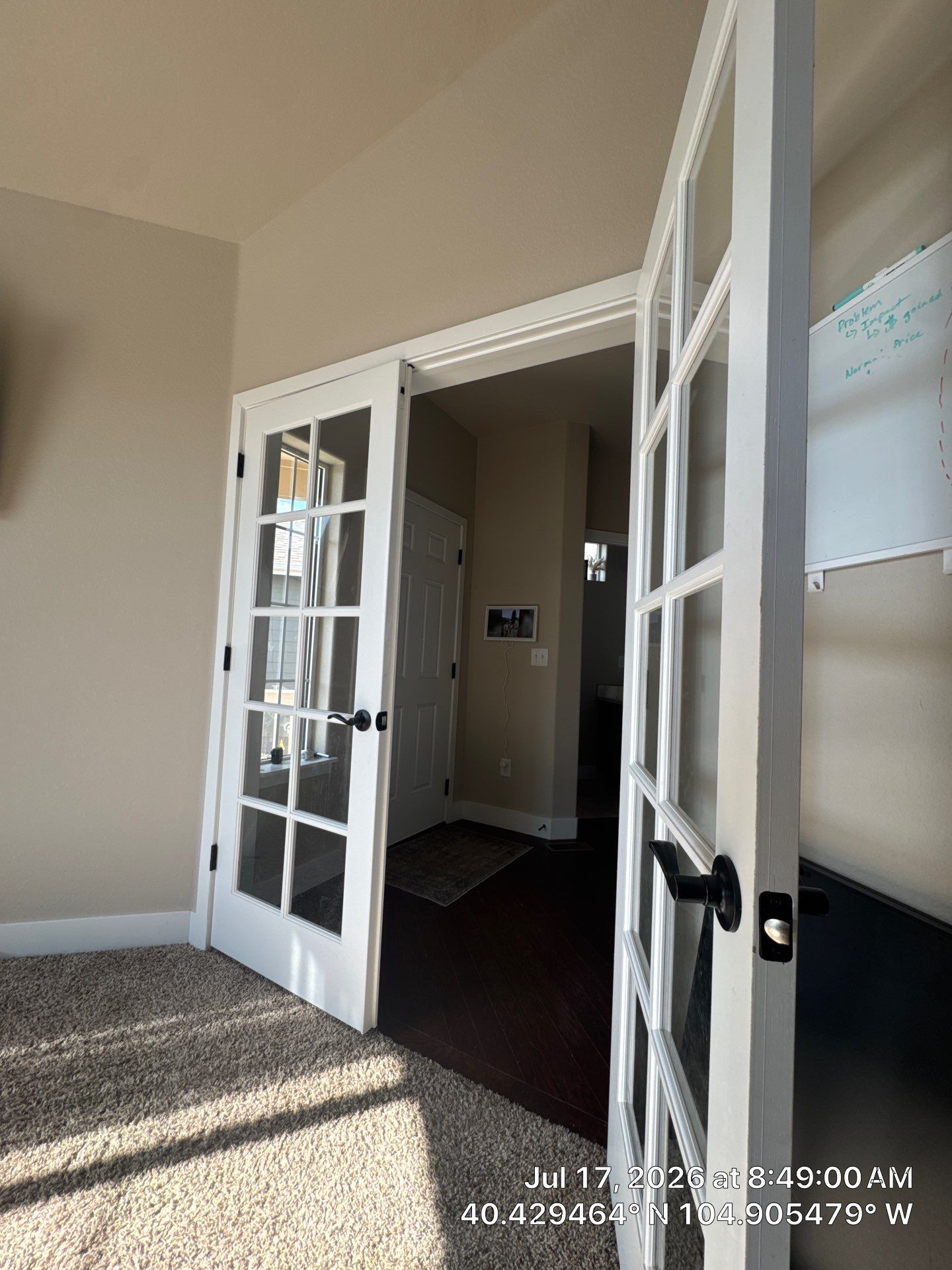 Windsor Home Office Setup with Custom Lighting and Door Installation by CompanyCam Sales Demo