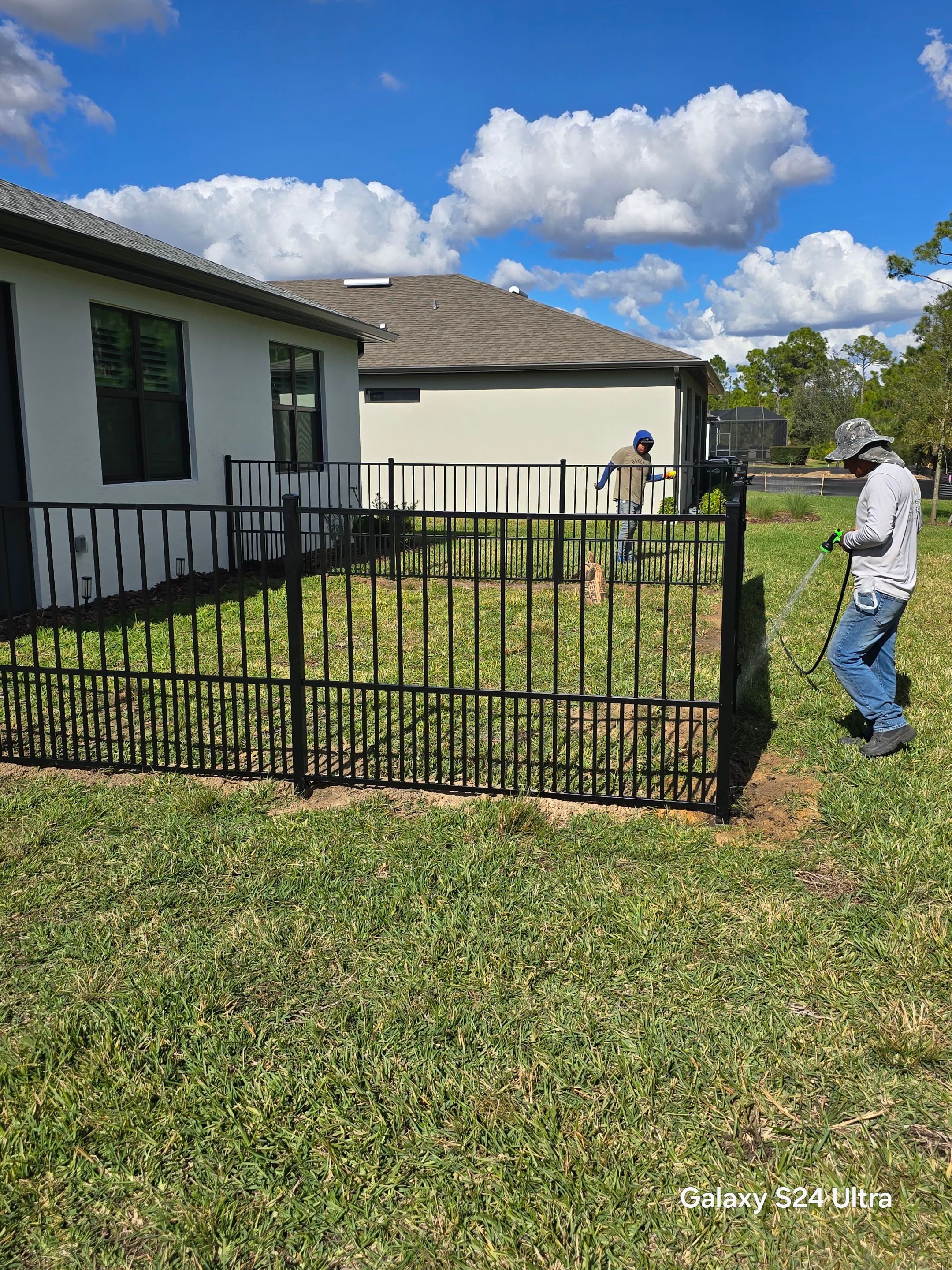 Puppy picket aluminum fence in North Port by True Fence LLC