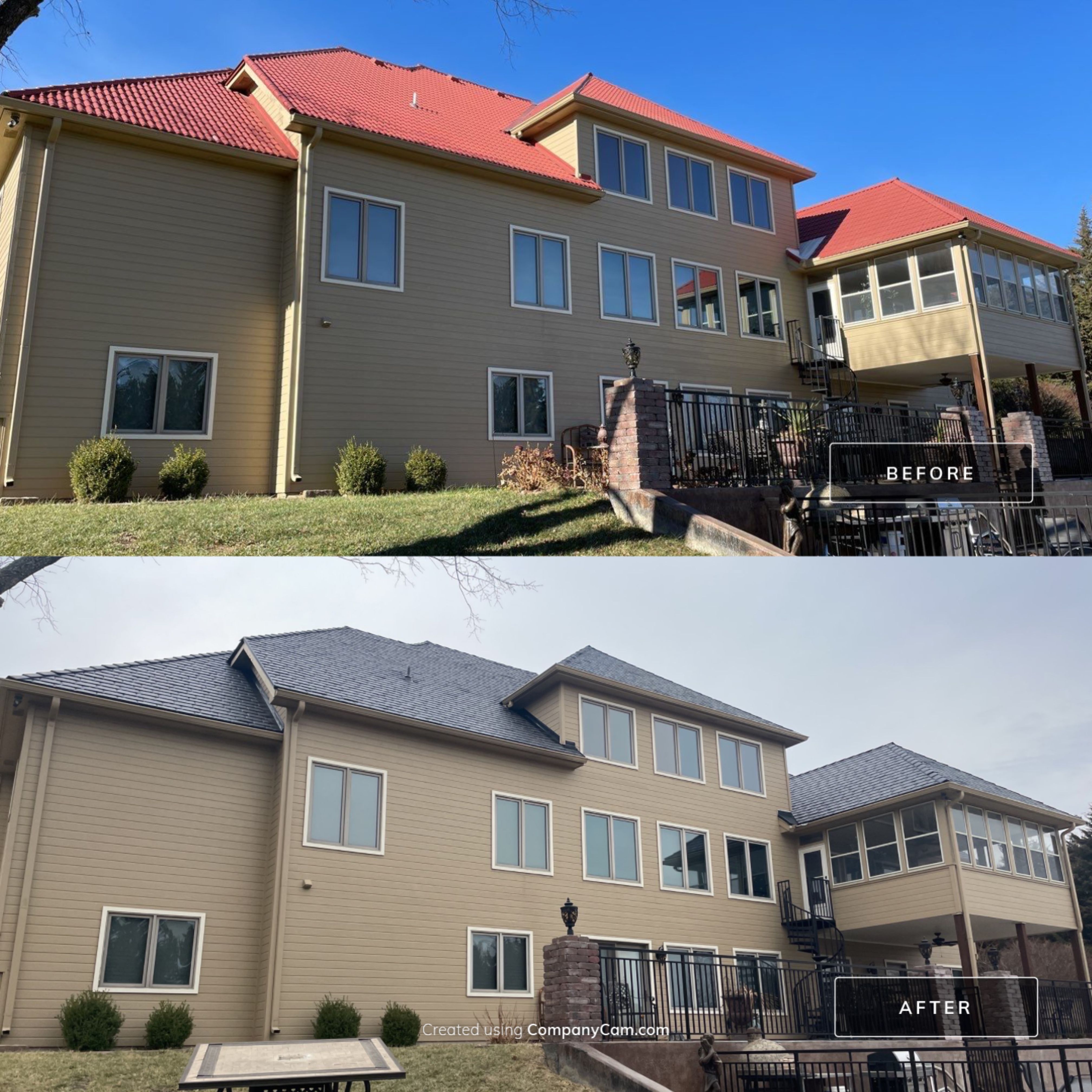 Residential Roofing Installation using DaVinci Single Width Slate in Slate Black by Eaton Roofing 