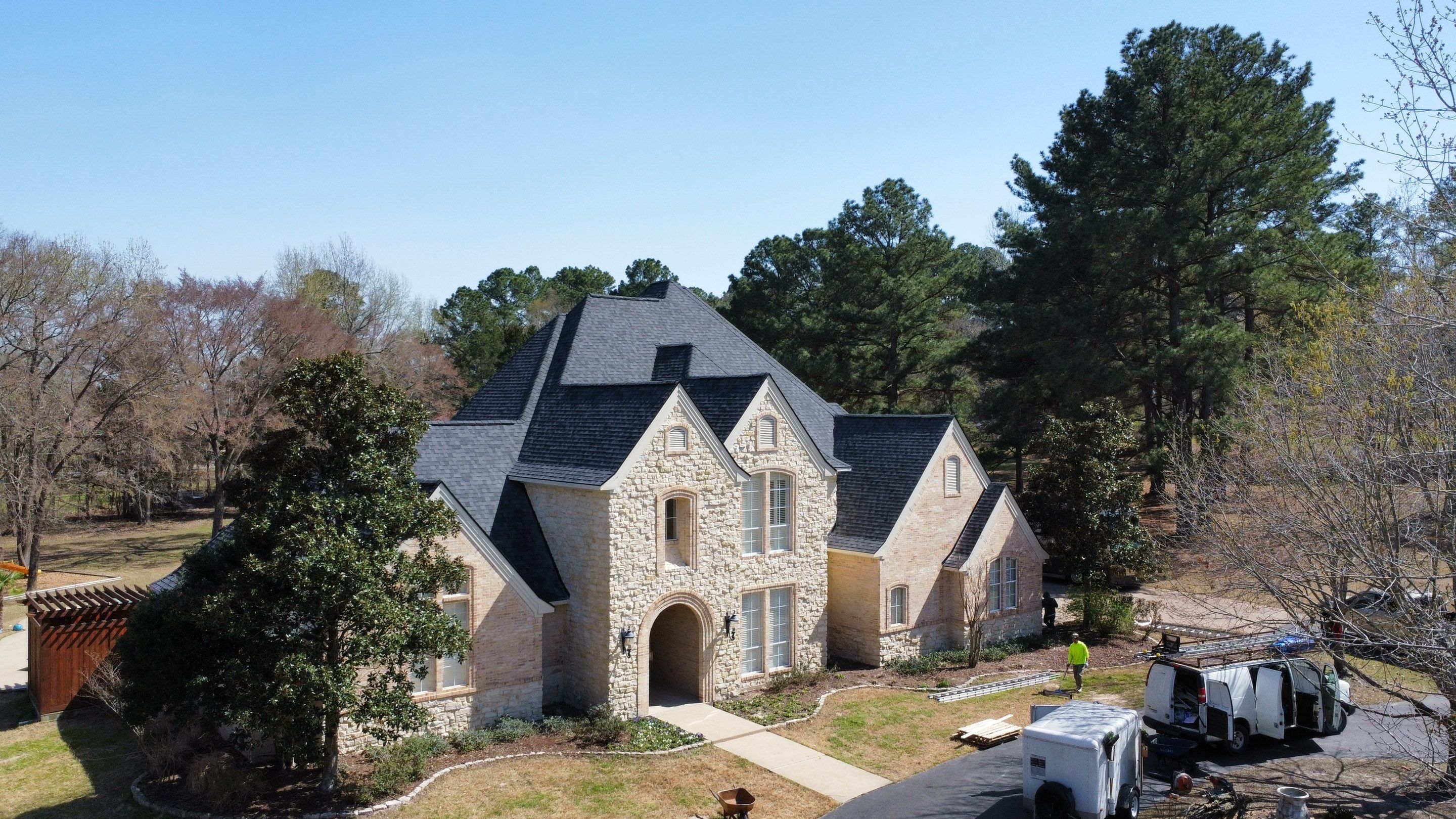 Landmark Moire Black by First Out Roofing 