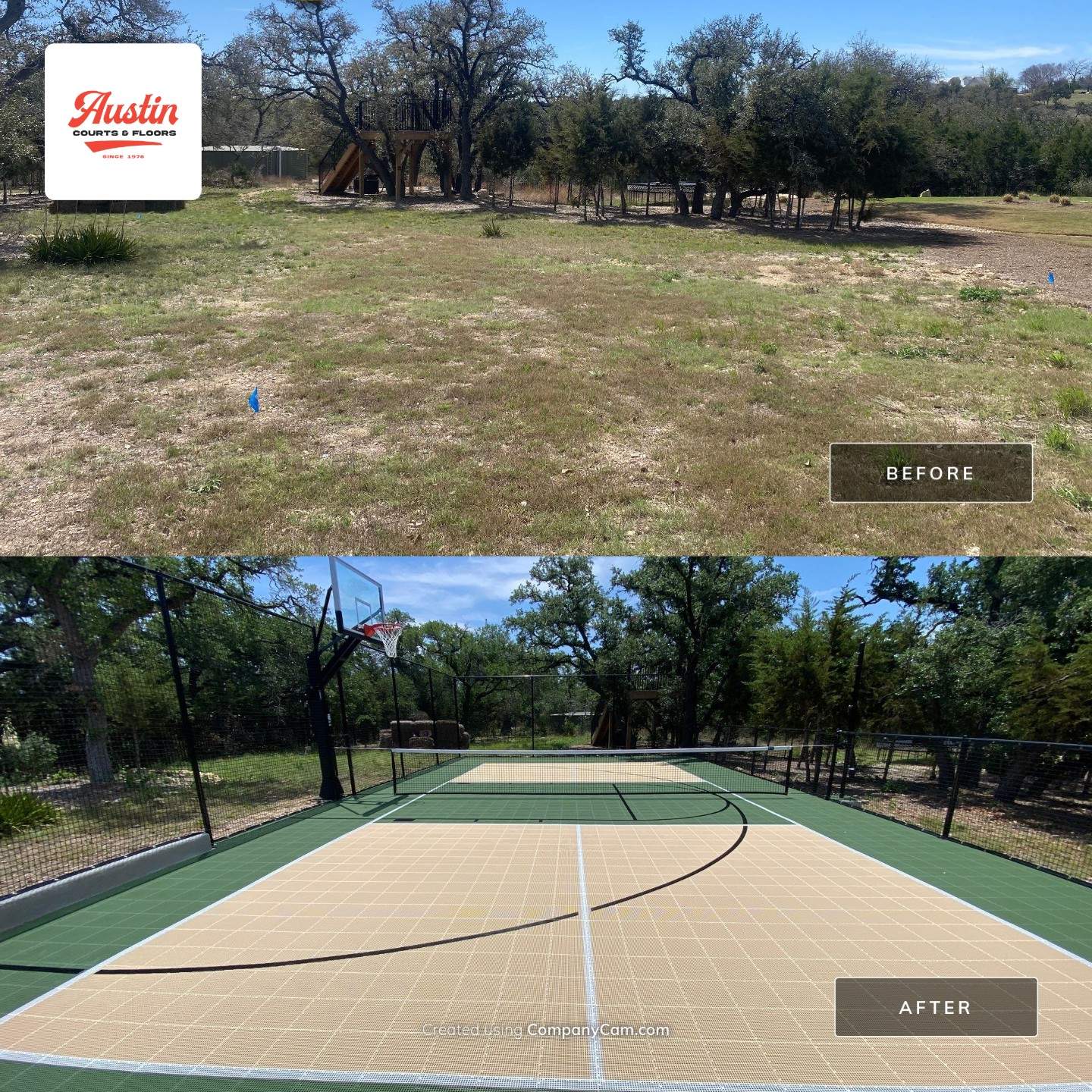 Custom Gamecourt Outside of Austin by Sport Court Austin