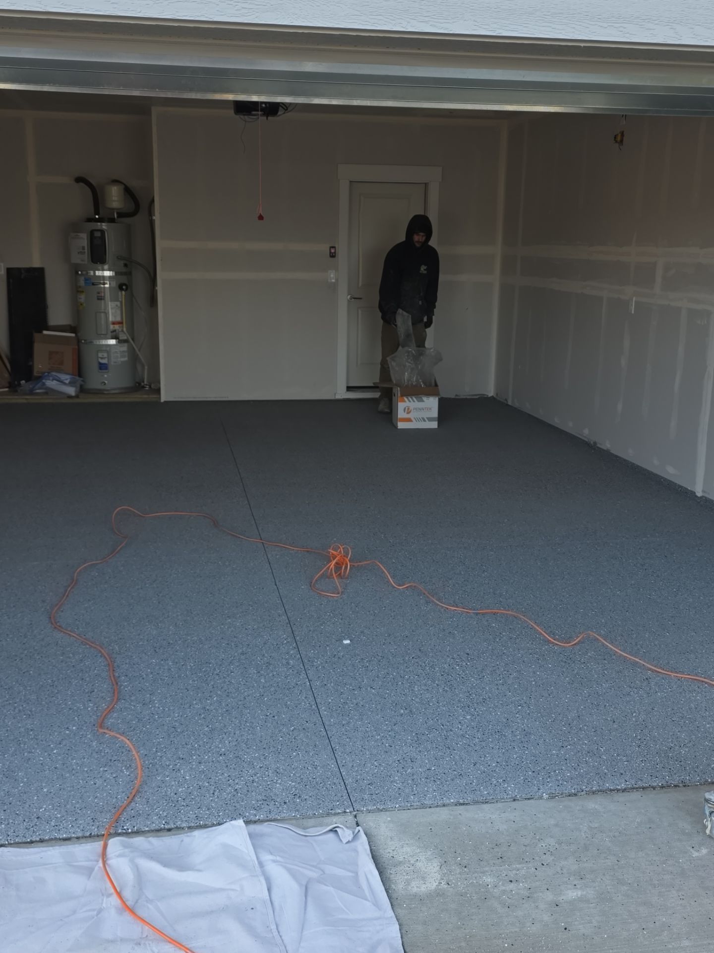 Slate Hybrid Polyurea Garage Floor Coating in Spokane by Croc Coatings, LLC