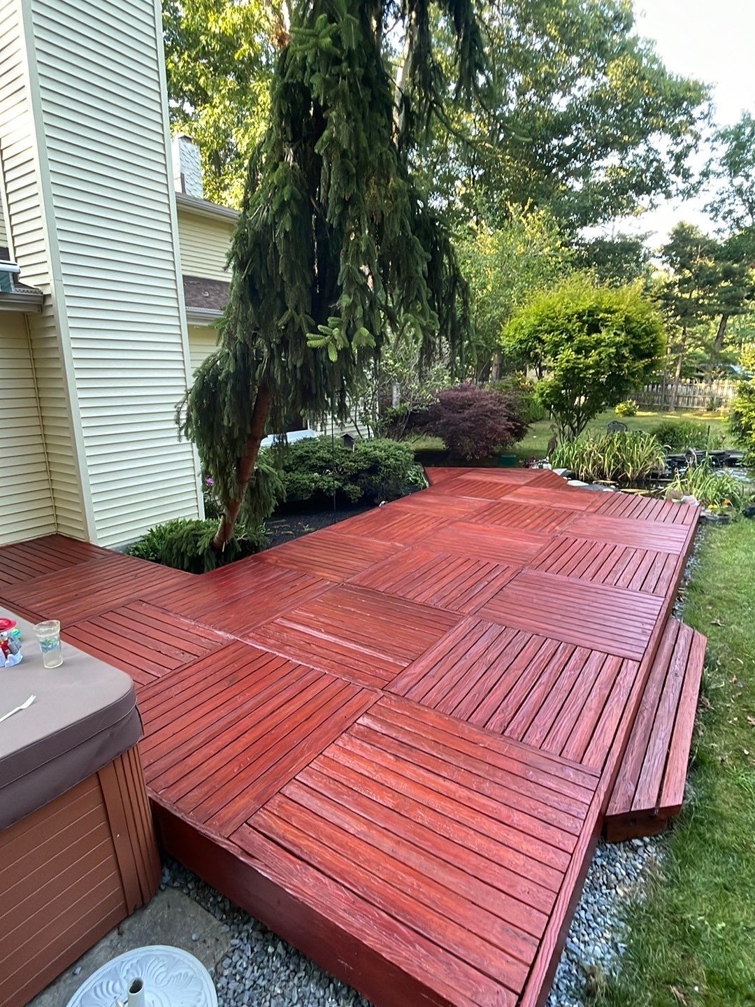 Deck Refinishing Using Powerwasher by A1 NERDY HOMES LLC
