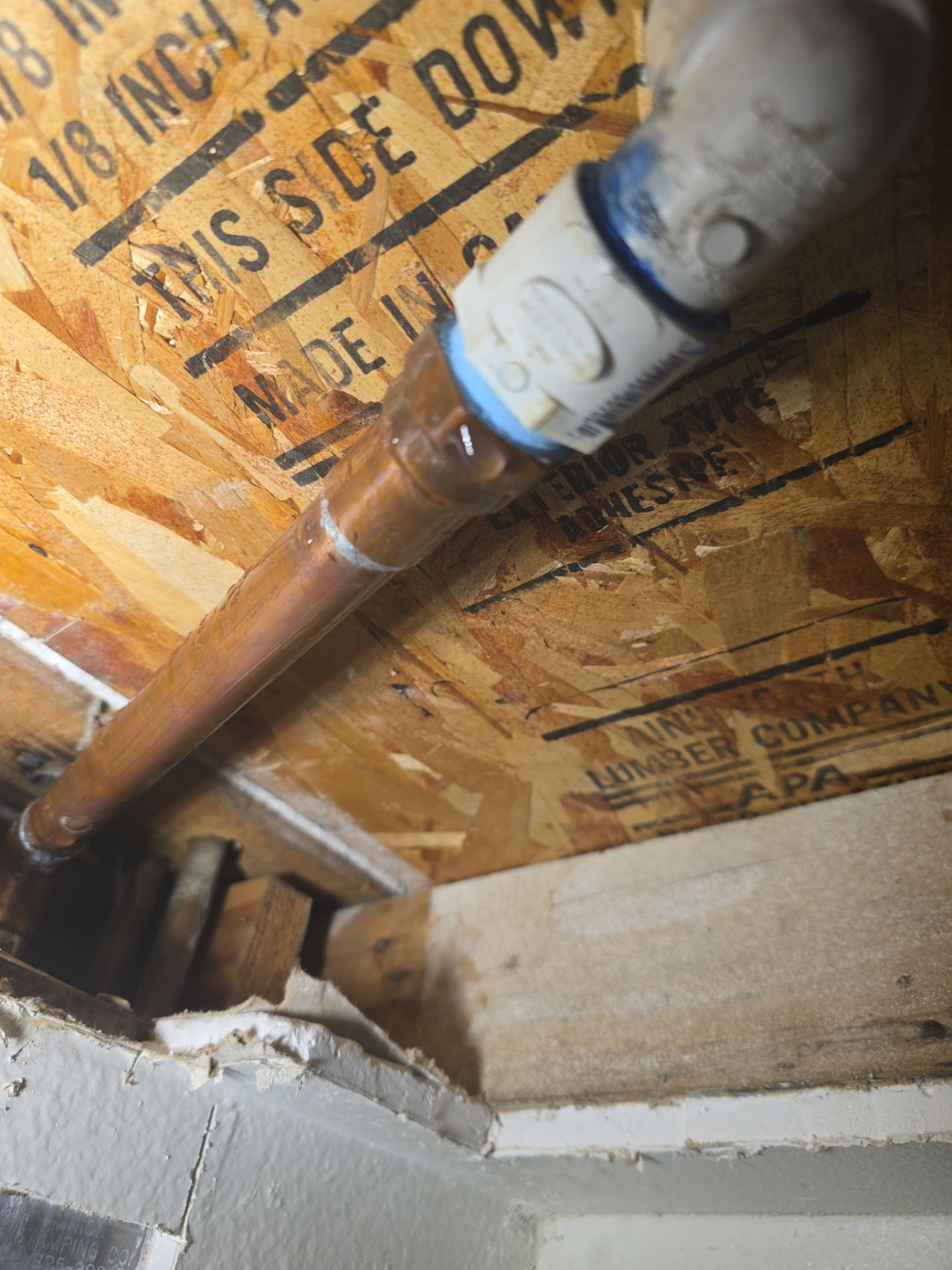 Installation of New Piping in Ceiling by Us Plumbing 