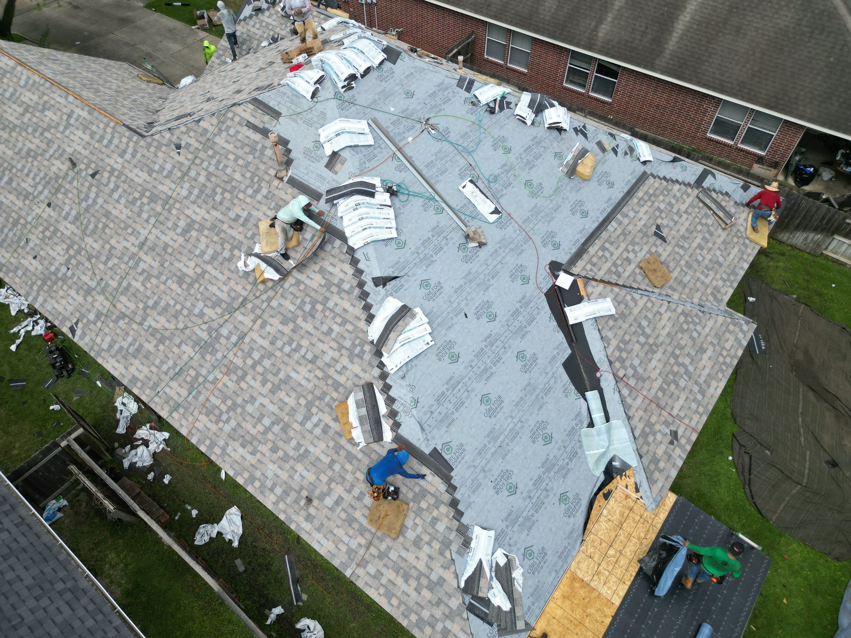Residential Roofing Installation using IKO Dynasty by Core Four Roofing