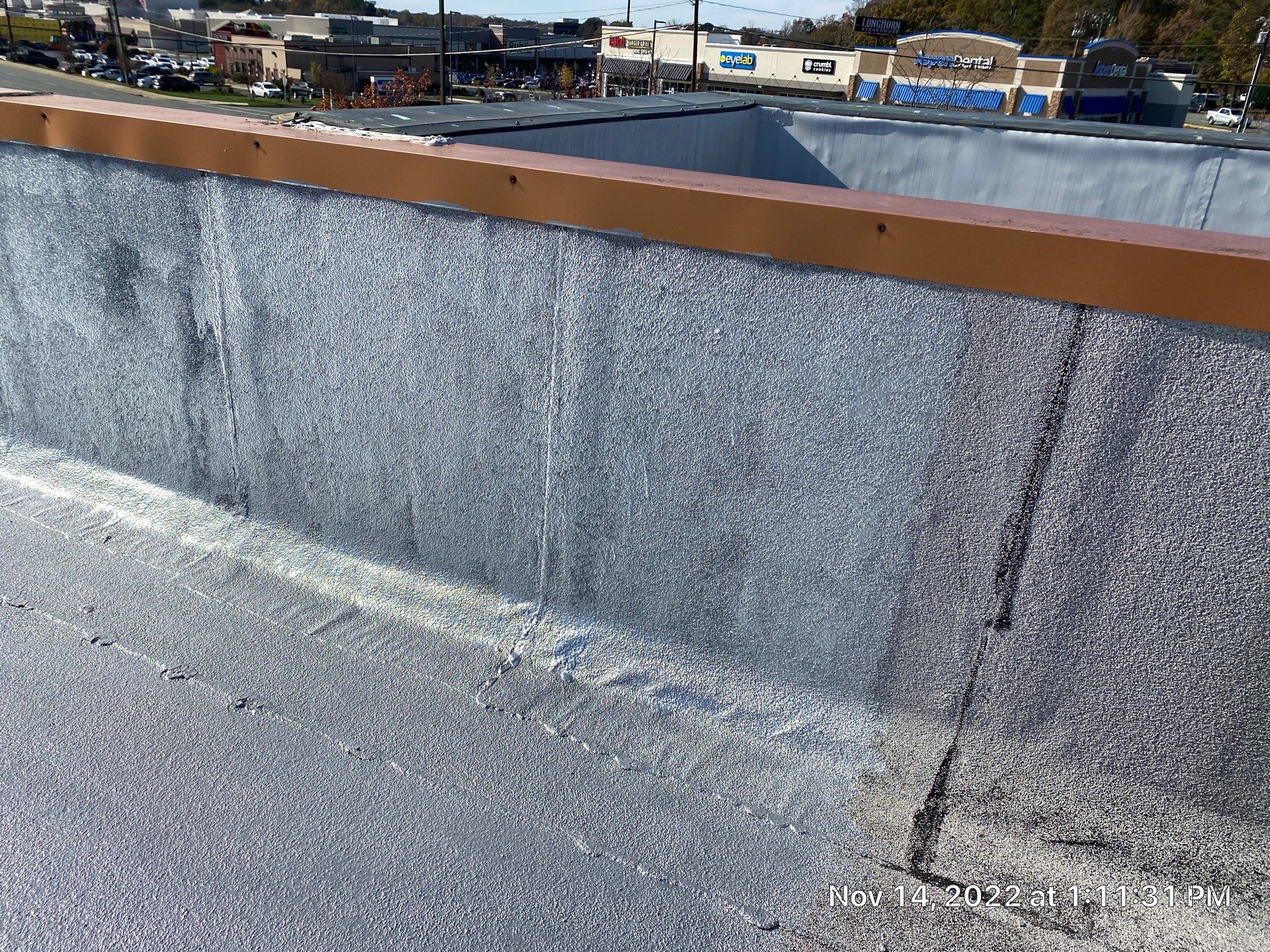 Commercial Coating using Poly Urerthane and Silicone Coating by Just In Time Roofing and Restoration