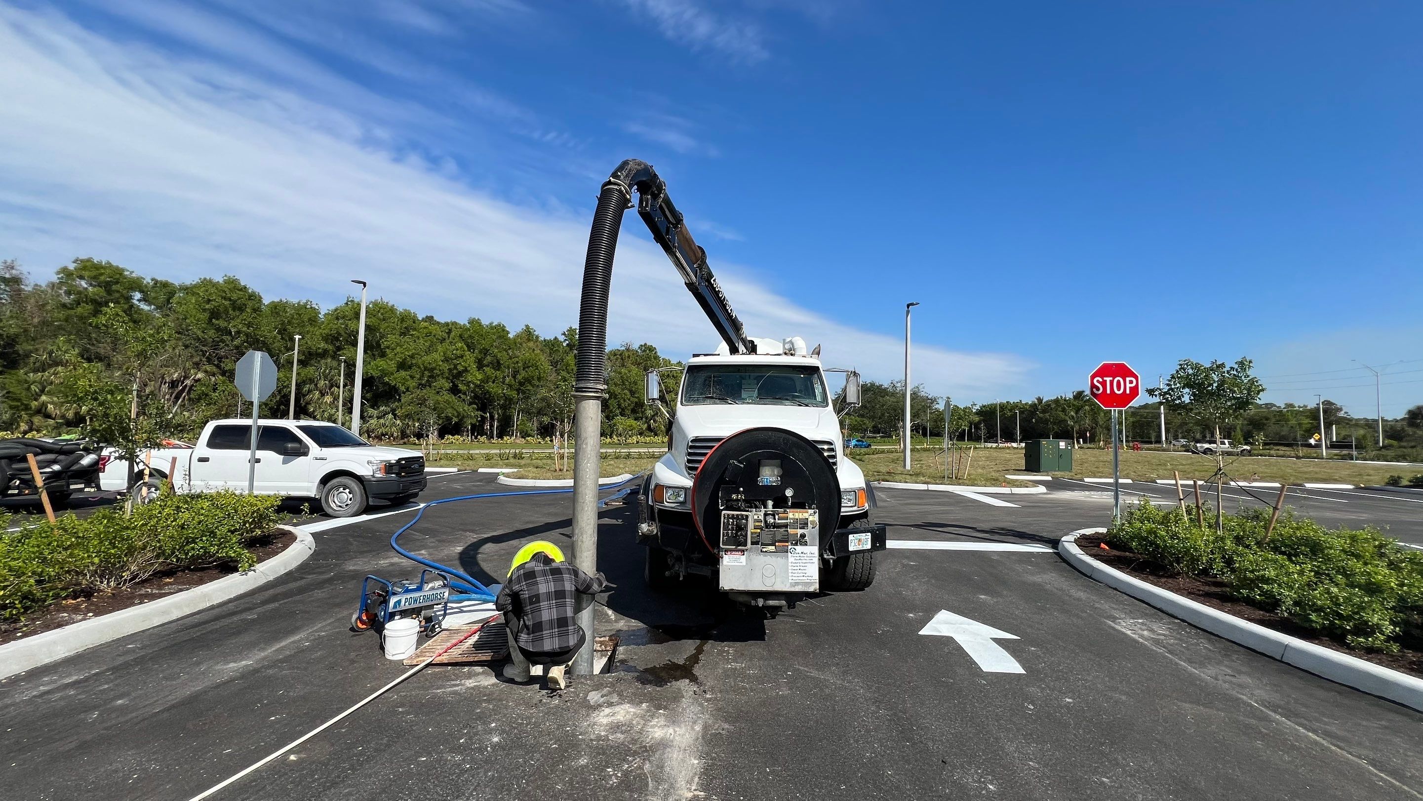 New Construction Commercial Parcel Stormwater System Cleaning by APS Power & Water