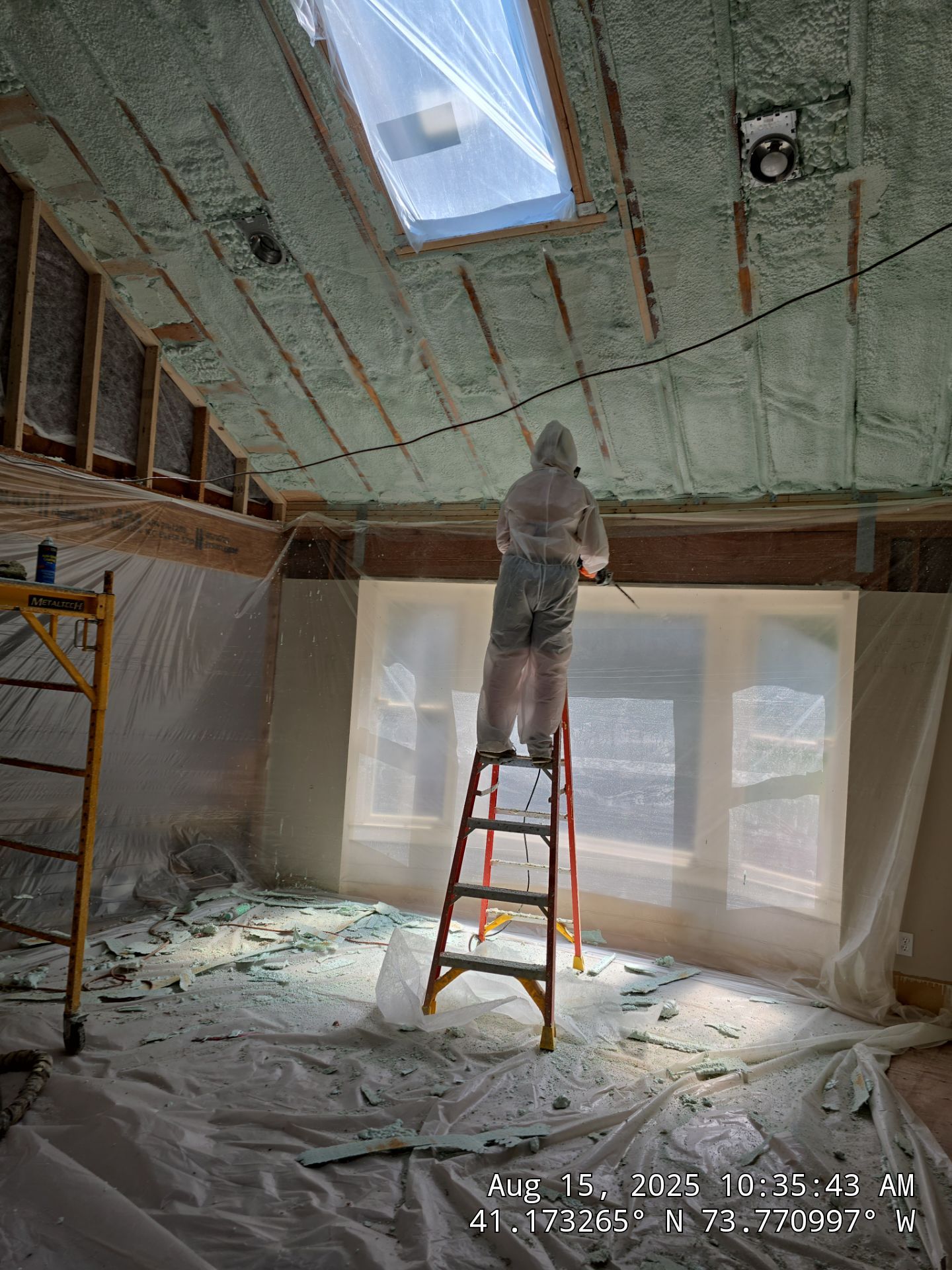 Cathedral Ceiling using Closed Cell Spray Foam by NYS Foam & Energy