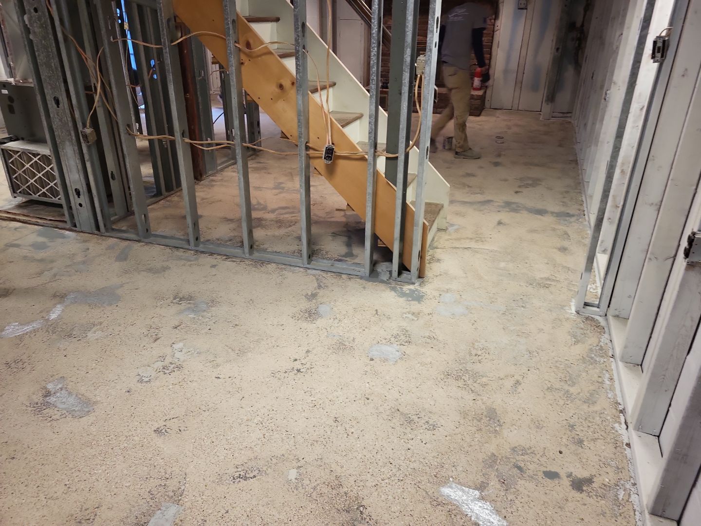 Basement Concrete Floor Coating with Penntek Flake System by Spectrum Painting, LLC
