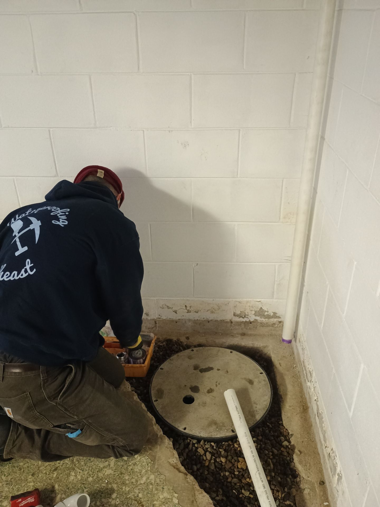 Drain Tile in Roseville for Carston by Waterproofing Northeast