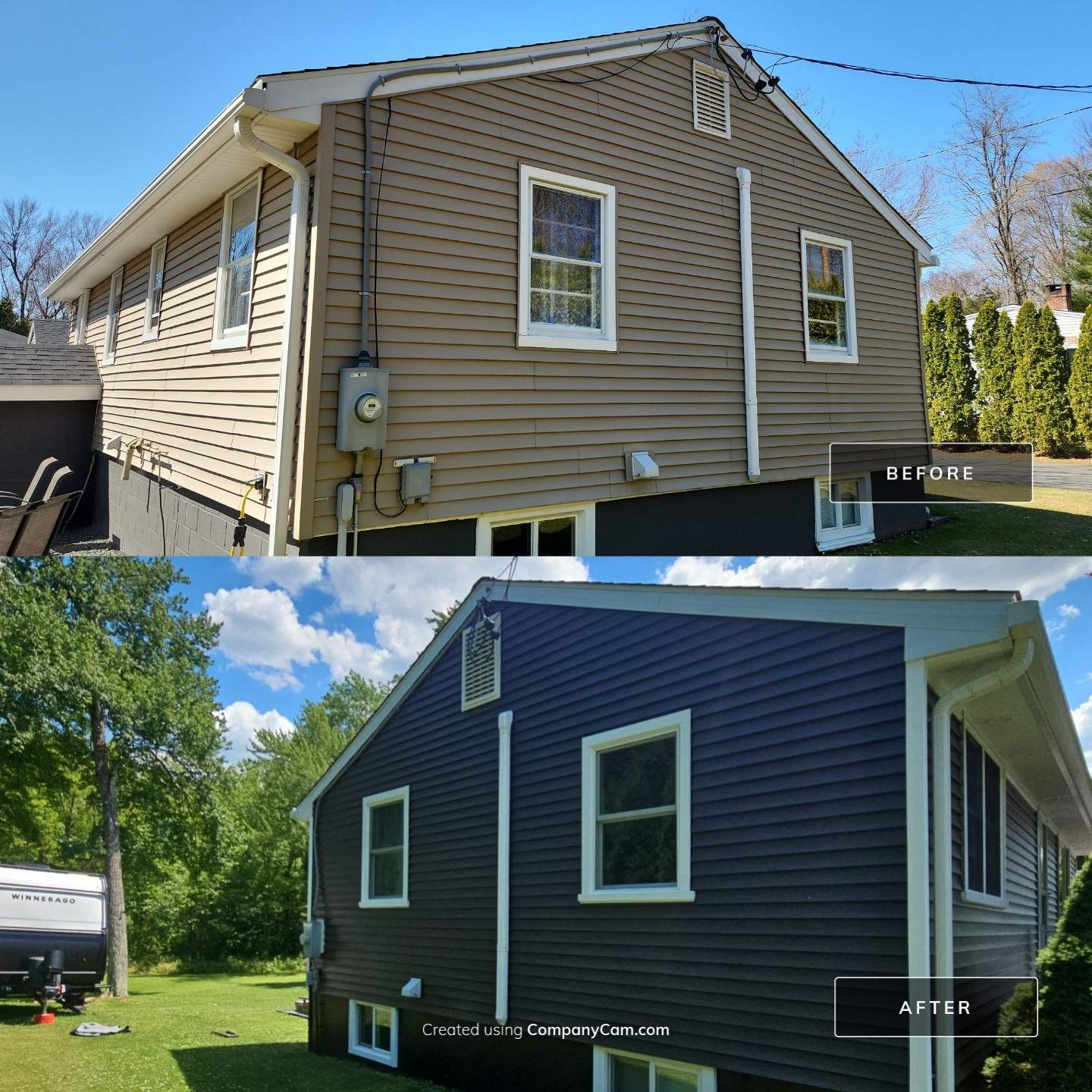 Siding Renewal with Cert Monogram D/4x12'6" clapboard Slate & Cert. Monogram D/4x25' clapboard Slate by DiGiorgi Roofing and Siding Inc