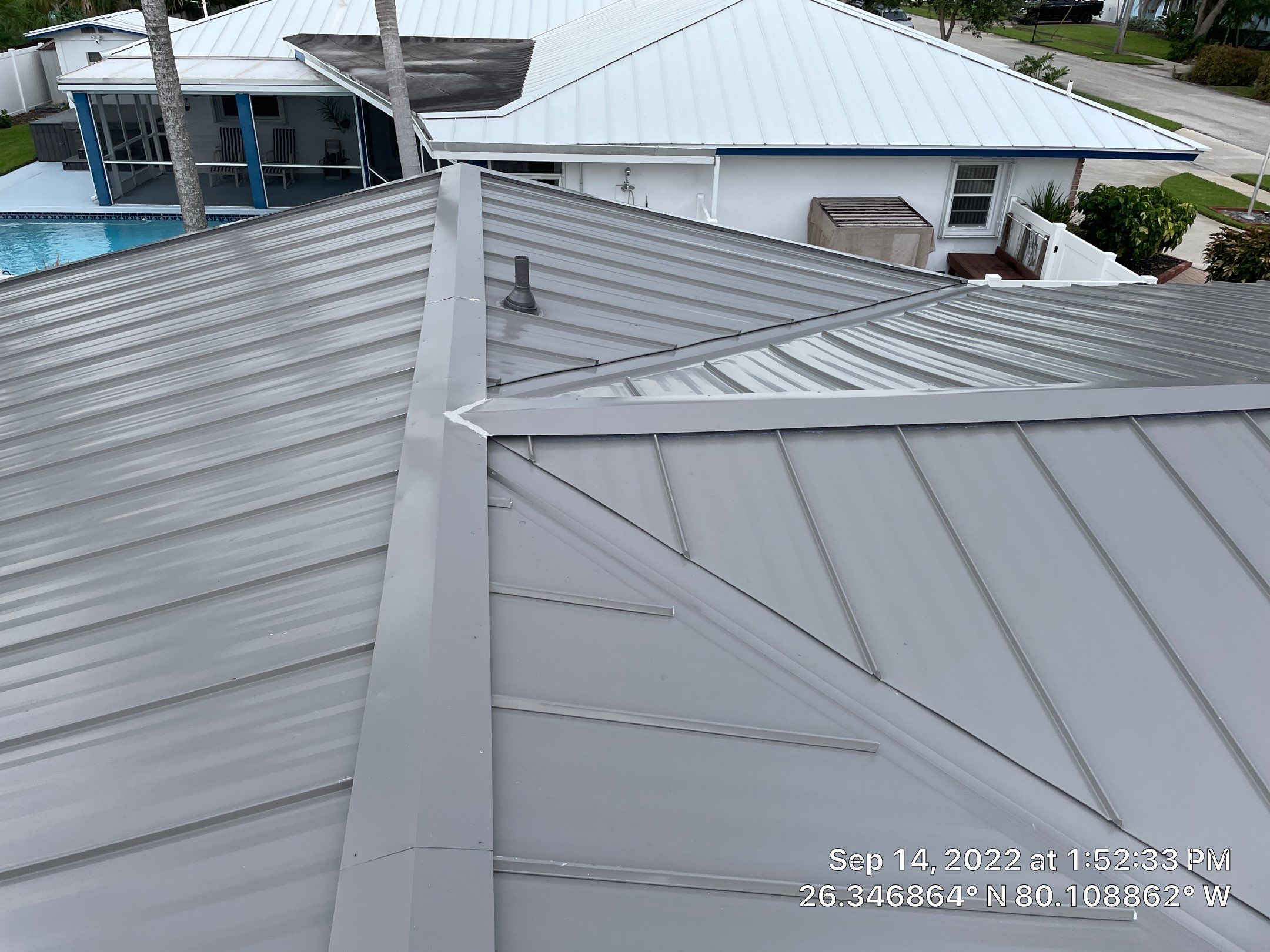 Residential Roofing Installation using 1" Nail strip metal roof by BLUES BROTHERS ROOFING