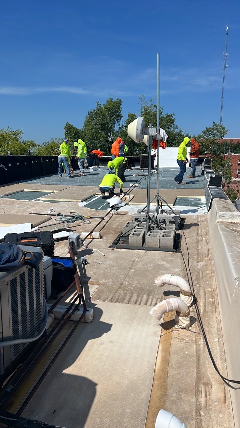 Commercial Roofing Installation using GAF by Frontline Roofing and Construction